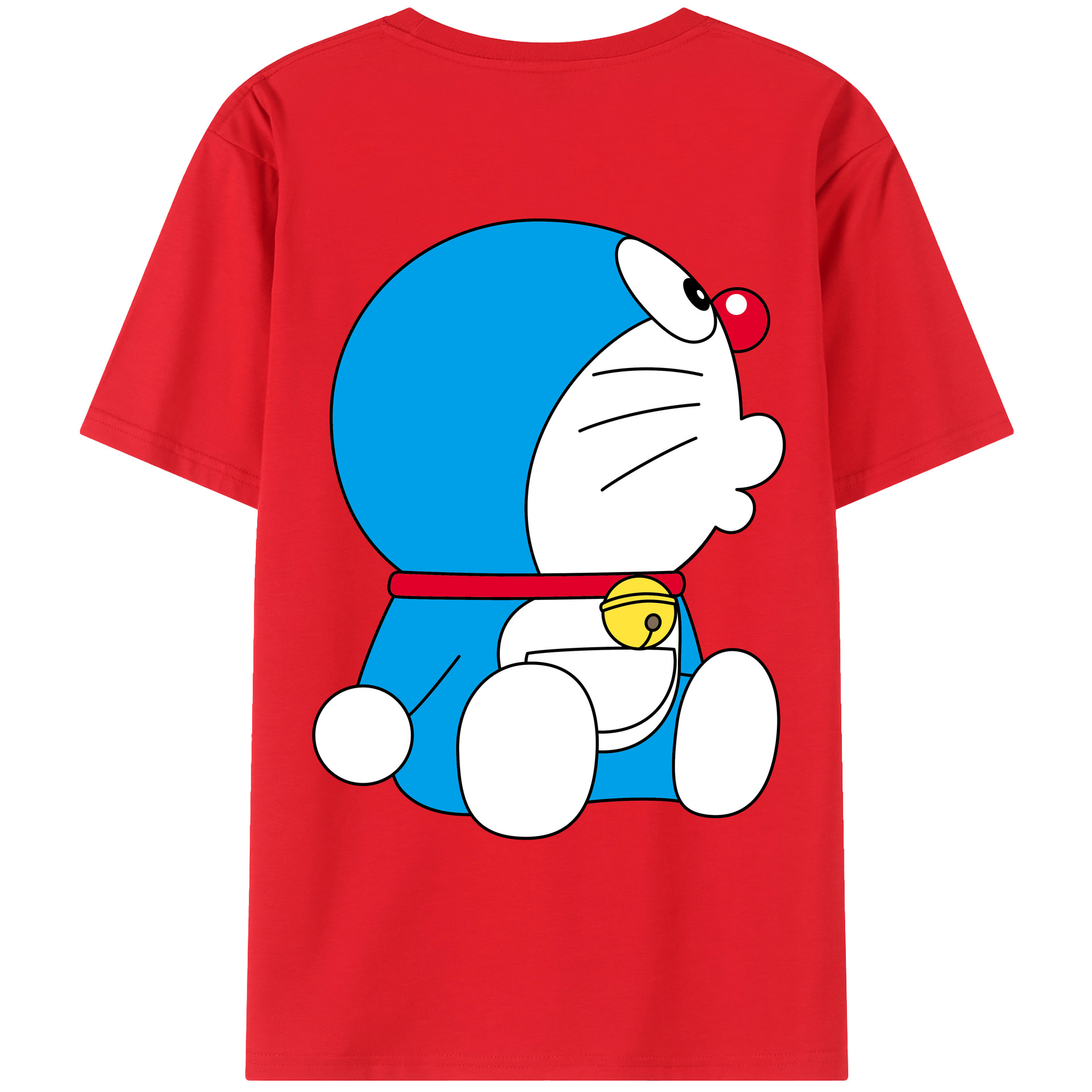 （画像用） ドラえもん Doraemon 綿100％ メンズ半袖Tシャツ（バックプリント） 通気性