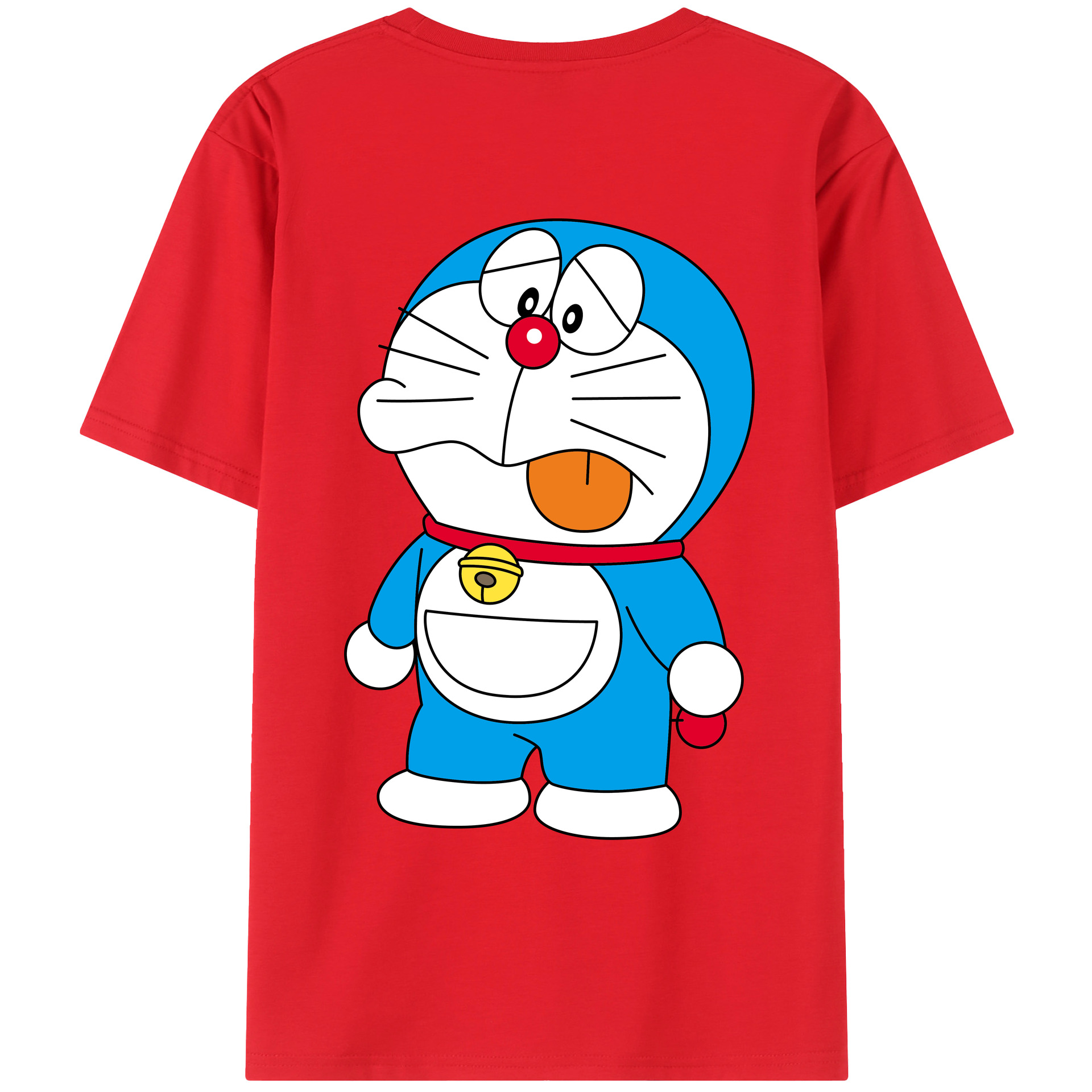 （画像用） ドラえもん Doraemon 綿100％ メンズ半袖Tシャツ（バックプリント） 通気性