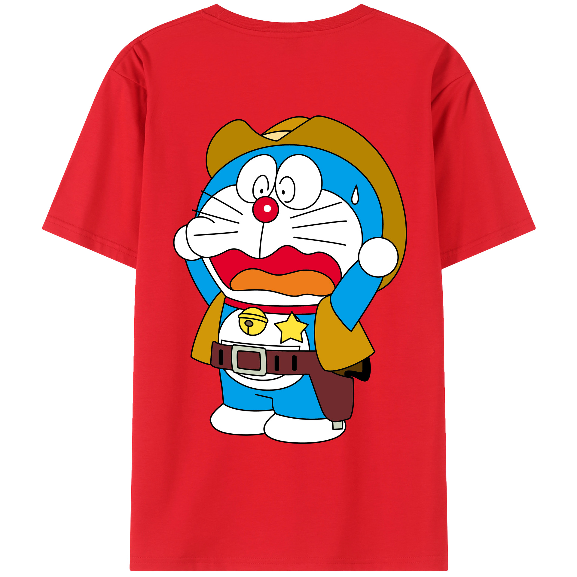 （画像用） ドラえもん Doraemon 綿100％ メンズ半袖Tシャツ（バックプリント） 通気性