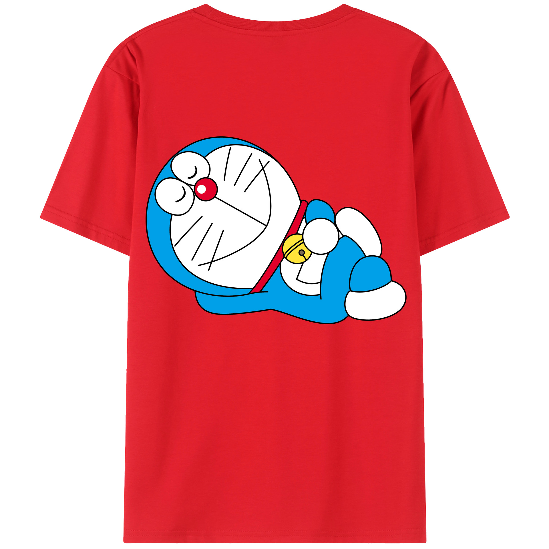 （画像用） ドラえもん Doraemon 綿100％ メンズ半袖Tシャツ（バックプリント） 通気性