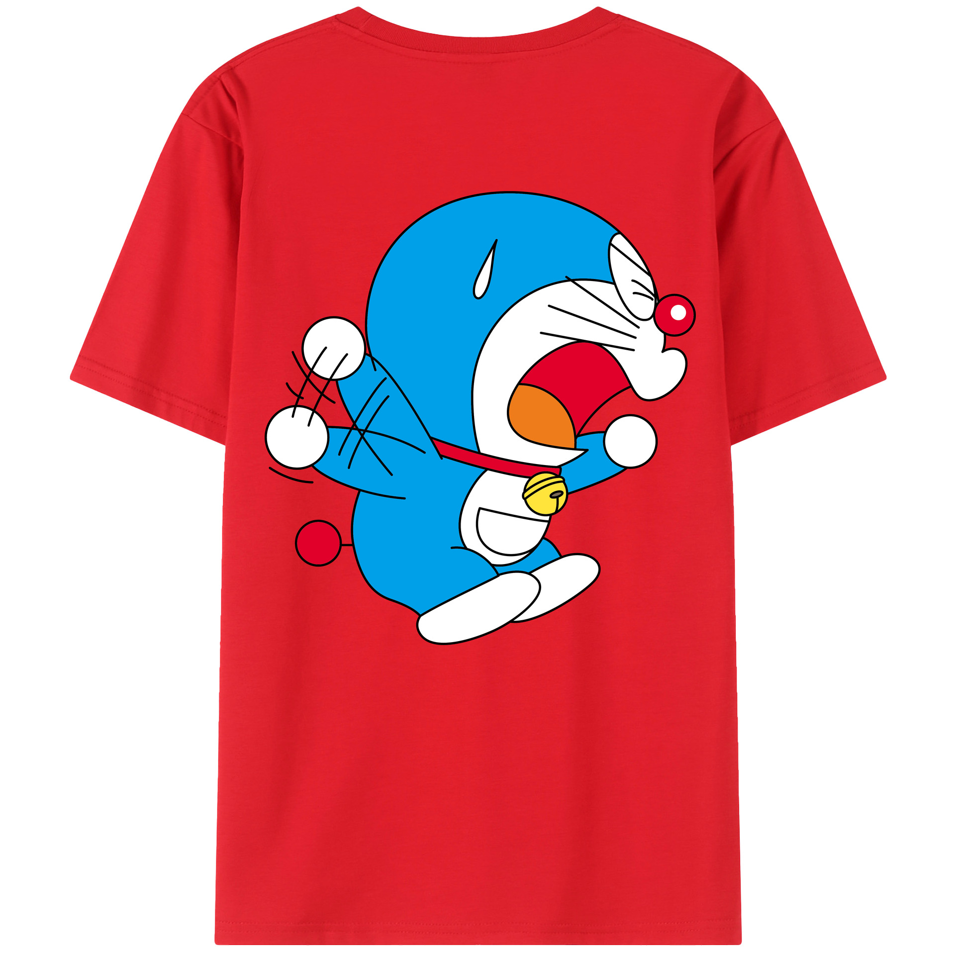 （画像用） ドラえもん Doraemon 綿100％ メンズ半袖Tシャツ（バックプリント） 通気性