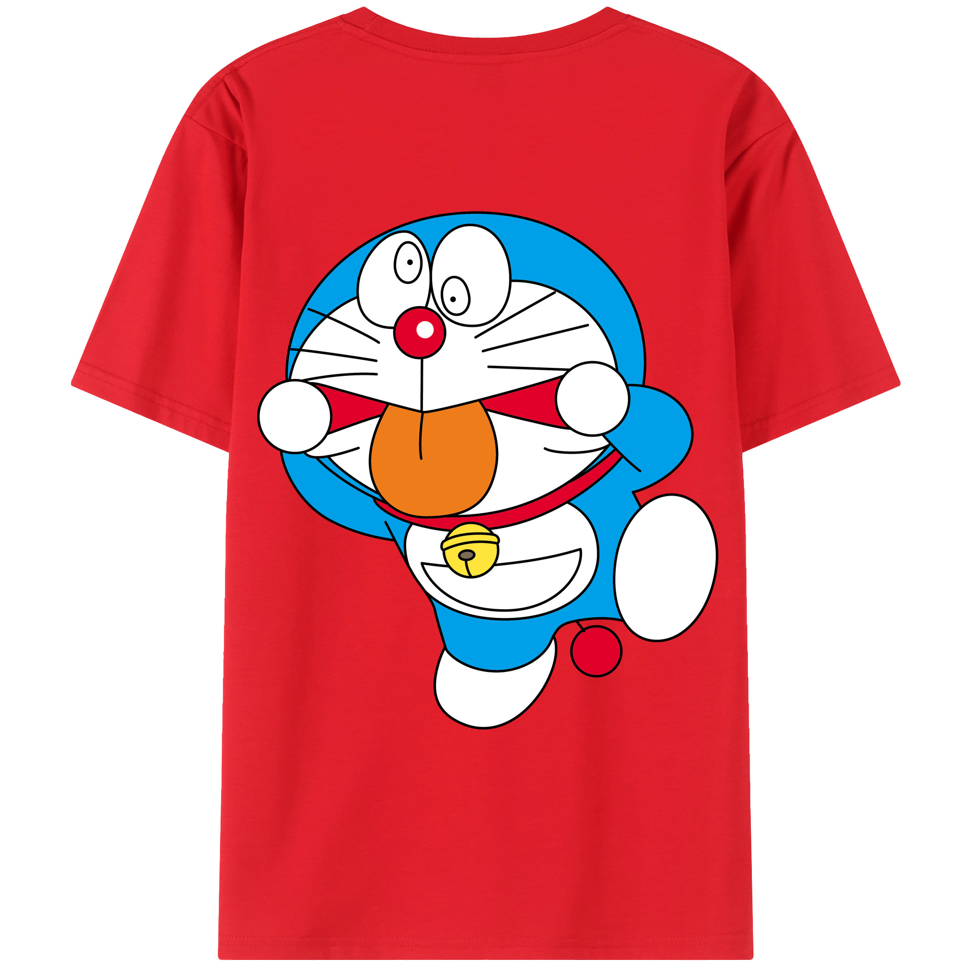 （画像用） ドラえもん Doraemon 綿100％ メンズ半袖Tシャツ（バックプリント） 通気性