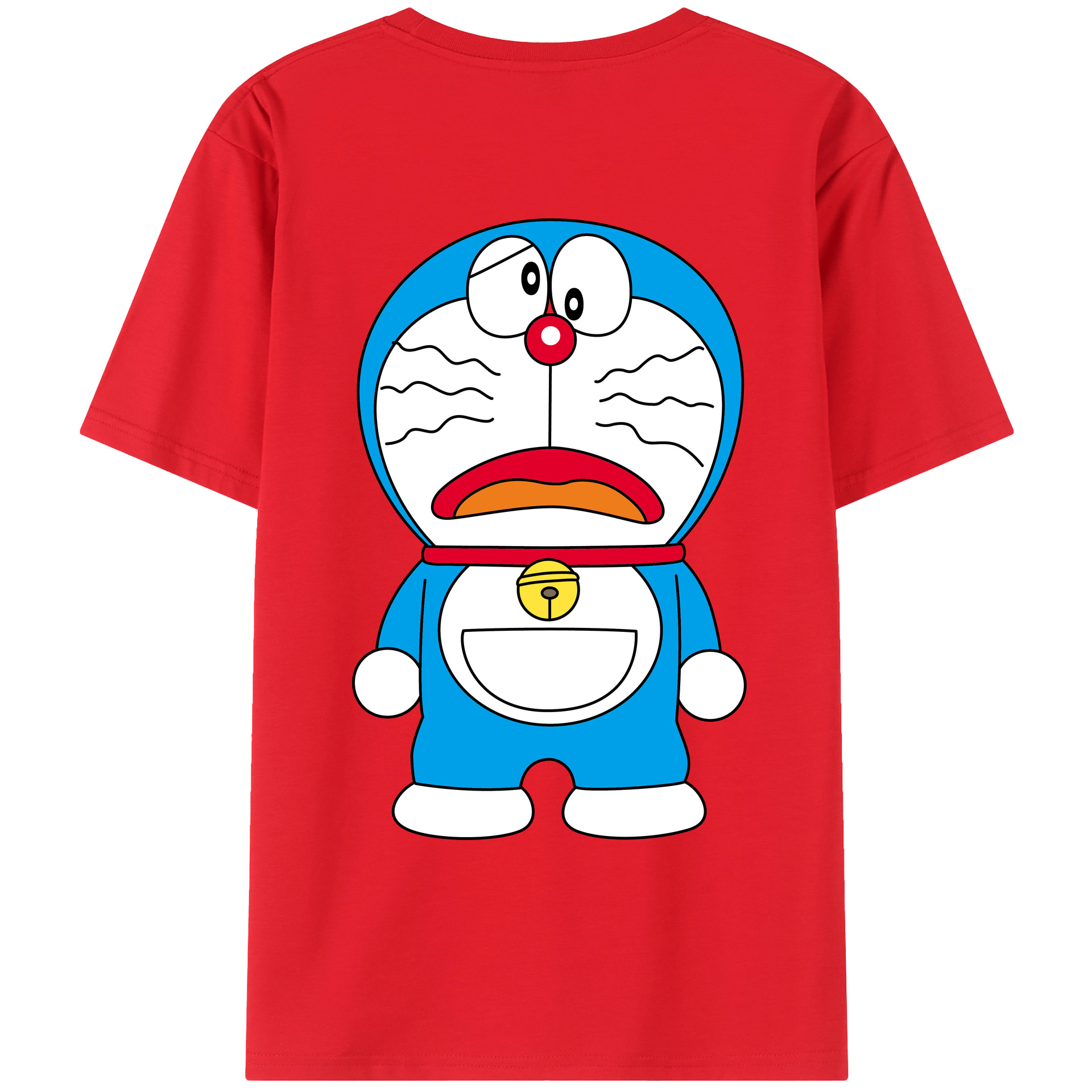 （画像用） ドラえもん Doraemon 綿100％ メンズ半袖Tシャツ（バックプリント） 通気性