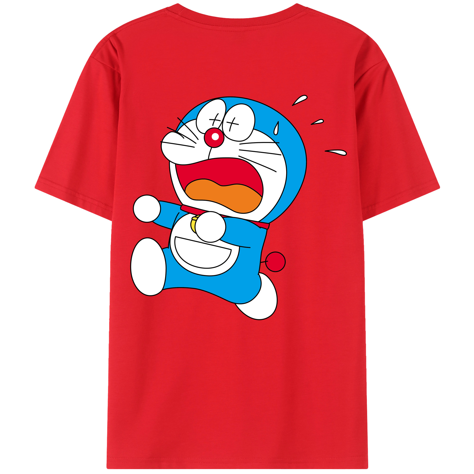 （画像用） ドラえもん Doraemon 綿100％ メンズ半袖Tシャツ（バックプリント） 通気性