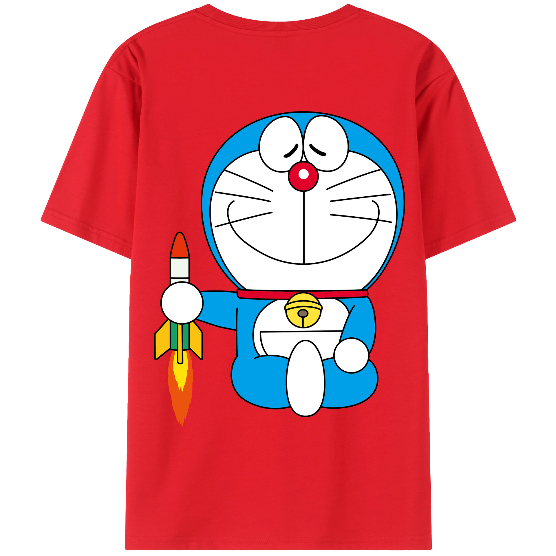 （画像用） ドラえもん Doraemon 綿100％ メンズ半袖Tシャツ（バックプリント） 通気性