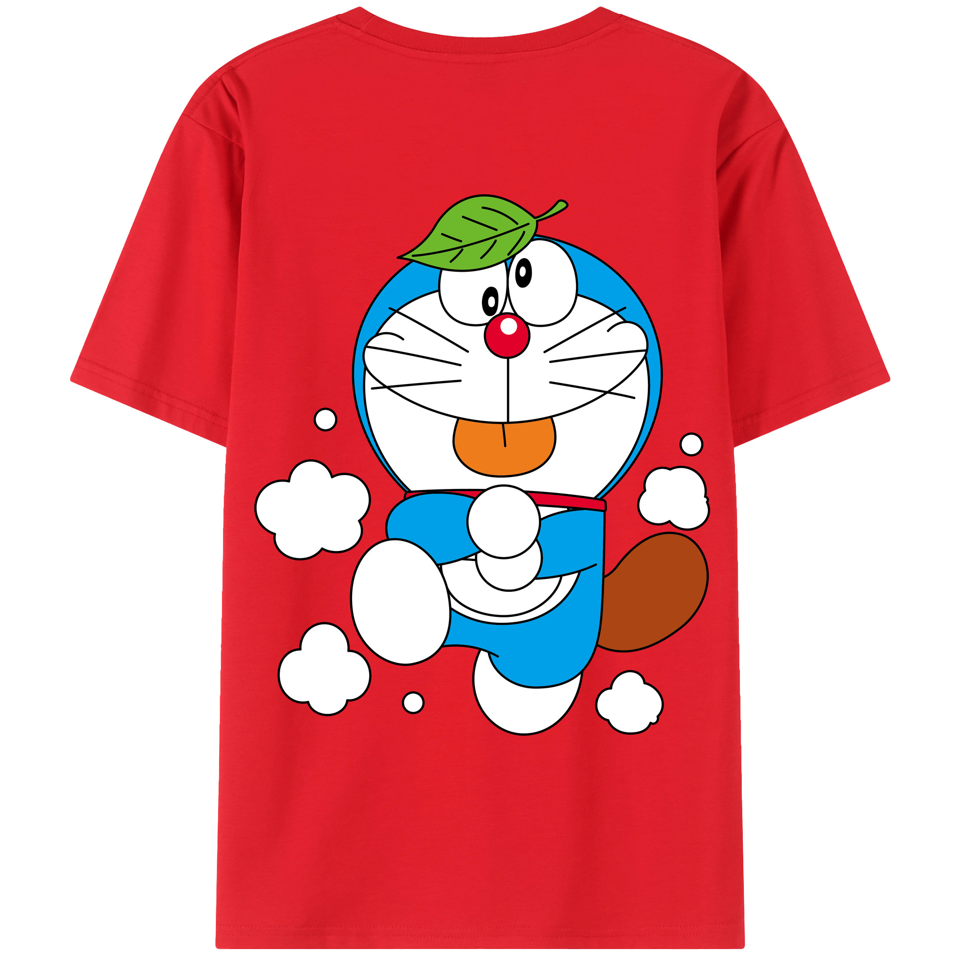 （画像用） ドラえもん Doraemon 綿100％ メンズ半袖Tシャツ（バックプリント） 通気性