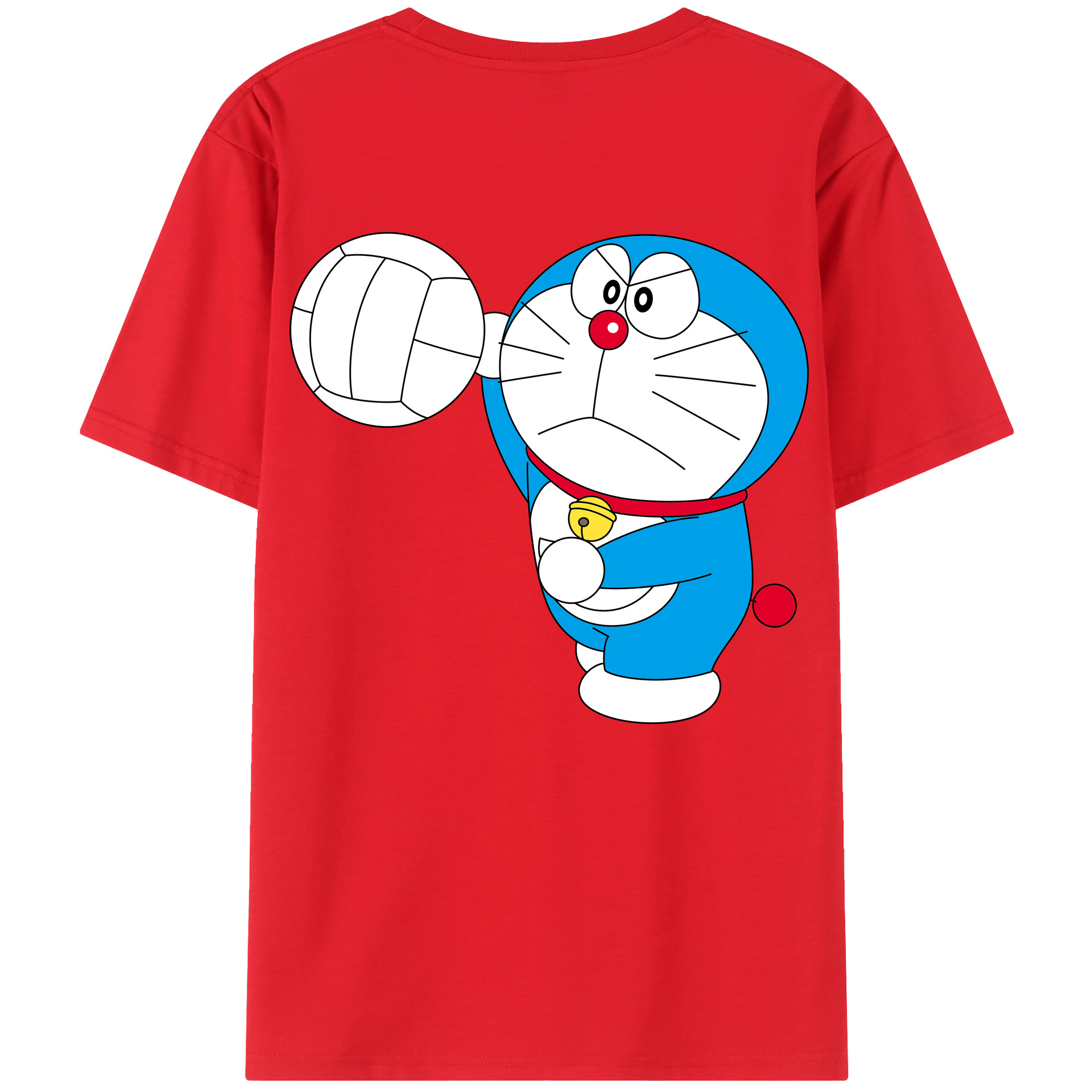 （画像用） ドラえもん Doraemon 綿100％ メンズ半袖Tシャツ（バックプリント） 通気性