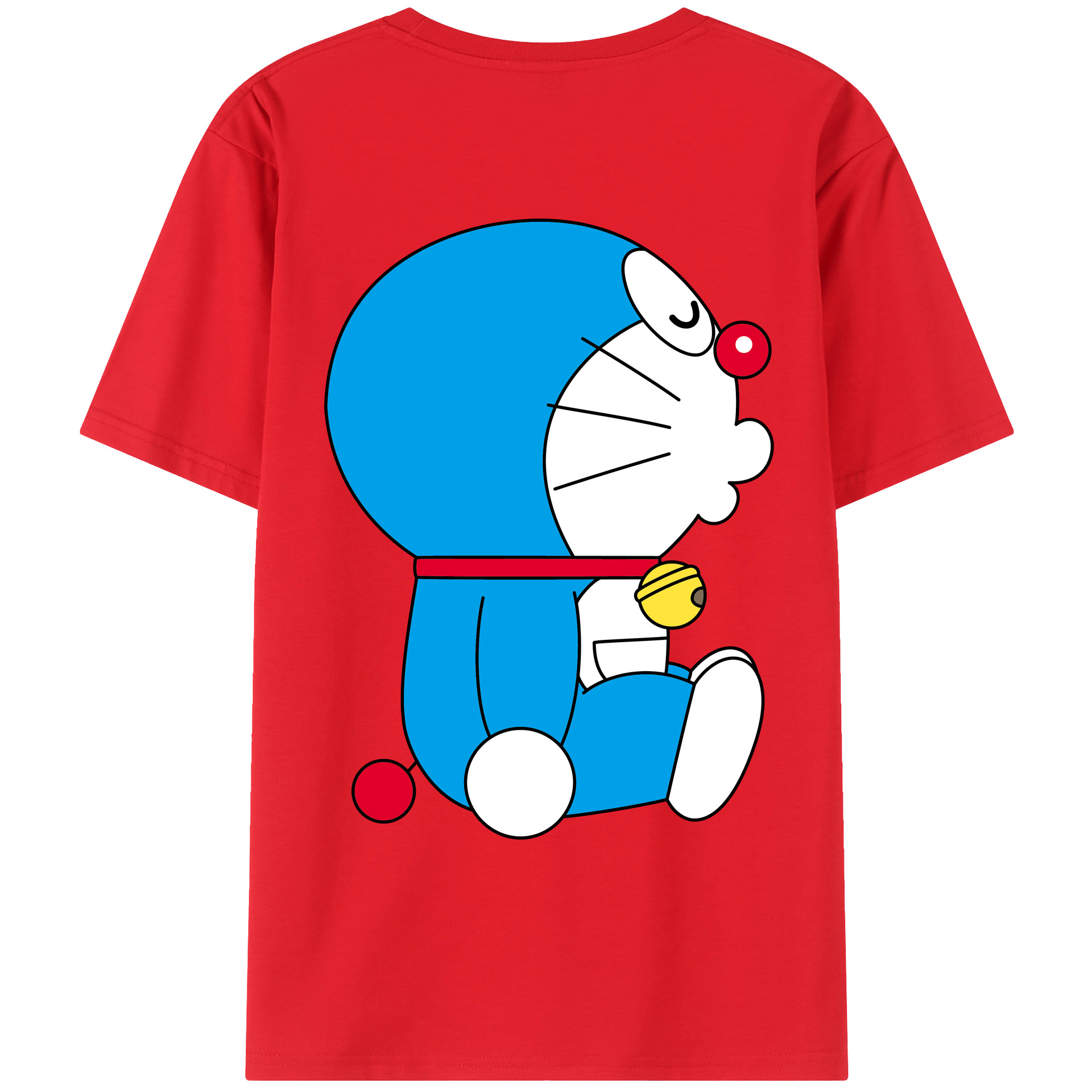 （画像用） ドラえもん Doraemon 綿100％ メンズ半袖Tシャツ（バックプリント） 通気性