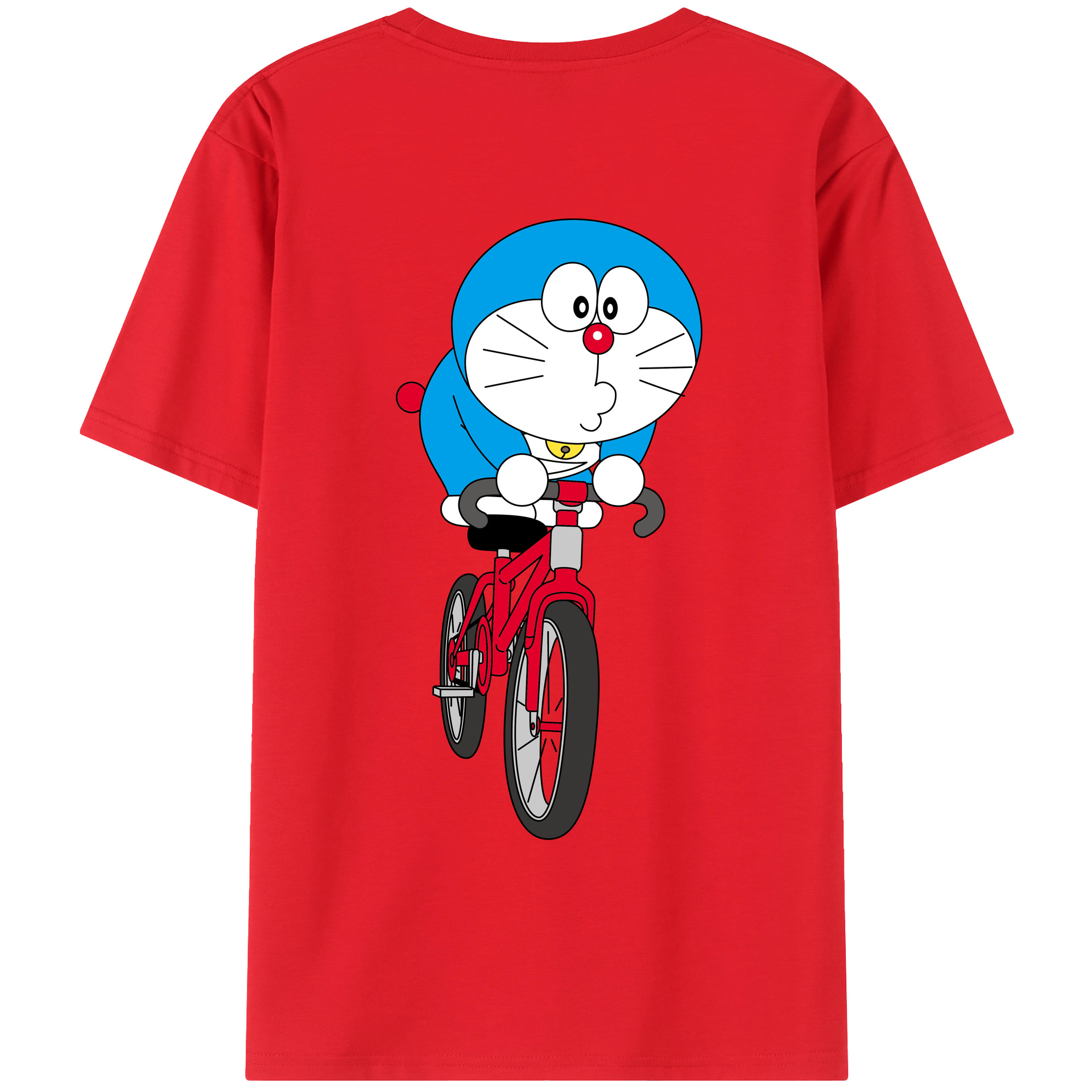 （画像用） ドラえもん Doraemon 綿100％ メンズ半袖Tシャツ（バックプリント） 通気性