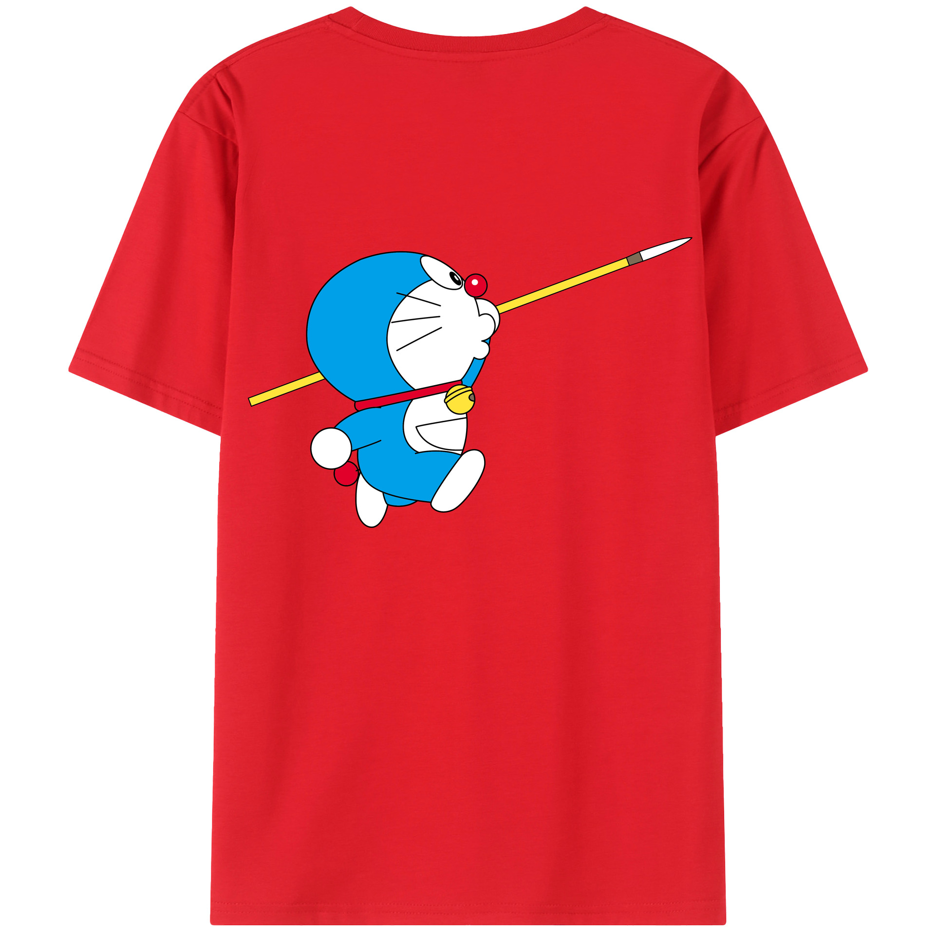 （画像用） ドラえもん Doraemon 綿100％ メンズ半袖Tシャツ（バックプリント） 通気性