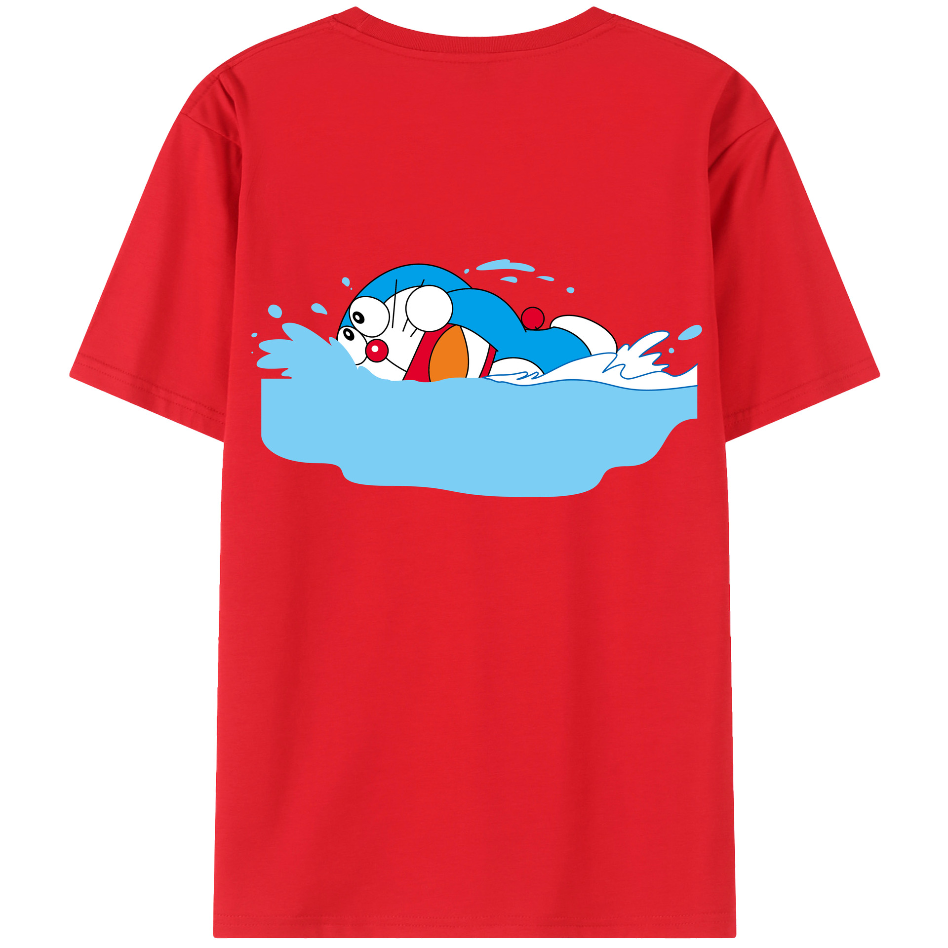 （画像用） ドラえもん Doraemon 綿100％ メンズ半袖Tシャツ（バックプリント） 通気性