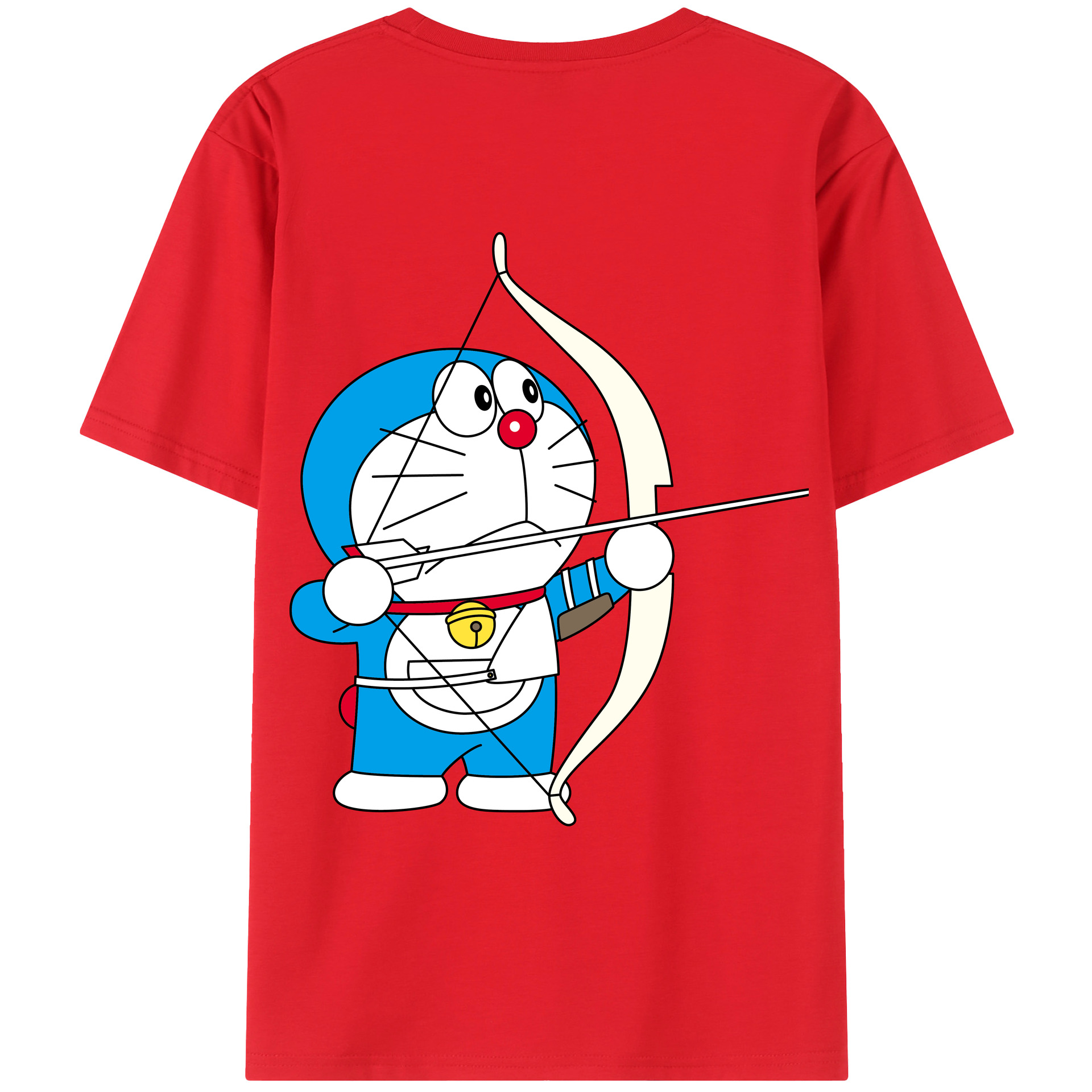 （画像用） ドラえもん Doraemon 綿100％ メンズ半袖Tシャツ（バックプリント） 通気性