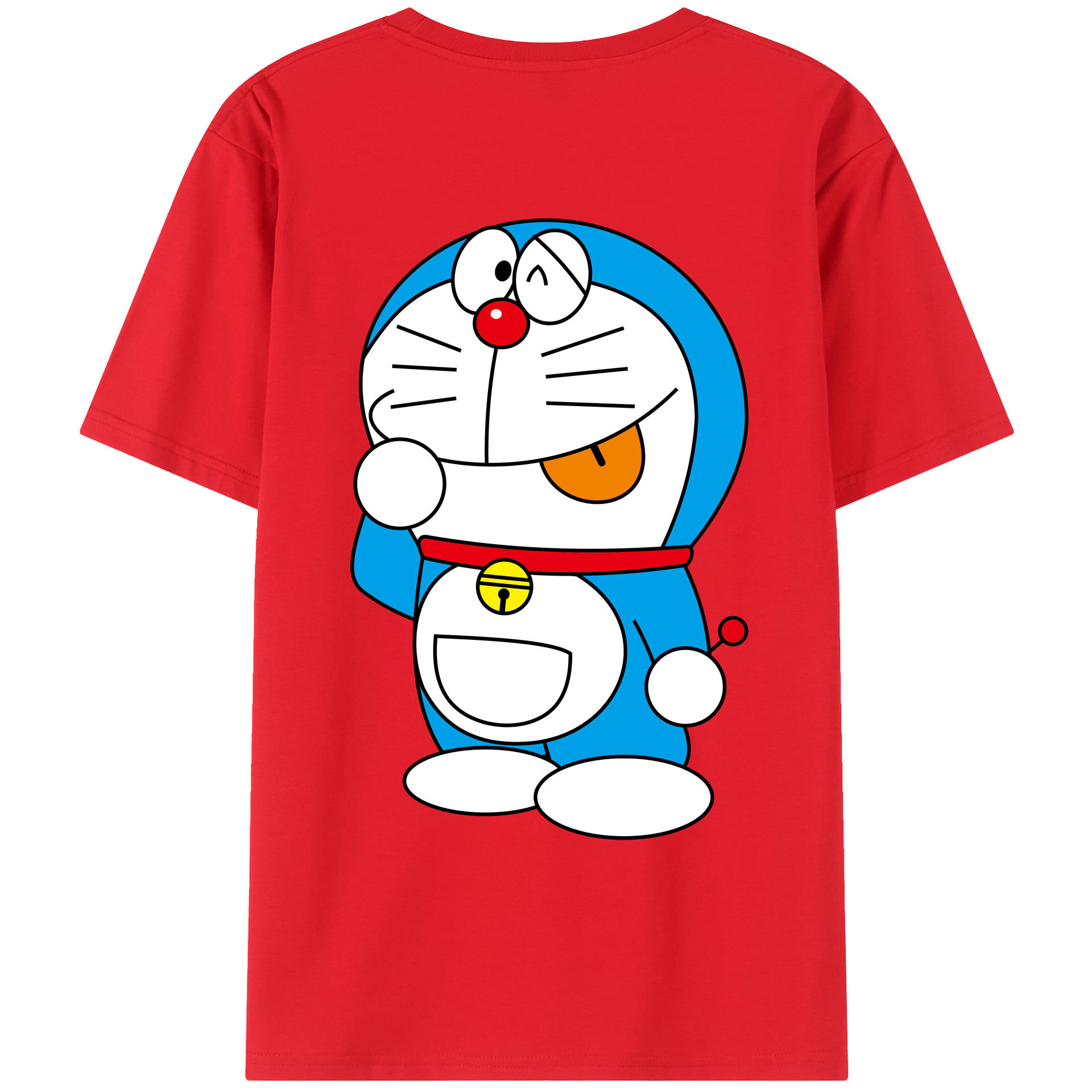 （画像用） ドラえもん Doraemon 綿100％ メンズ半袖Tシャツ（バックプリント） 通気性