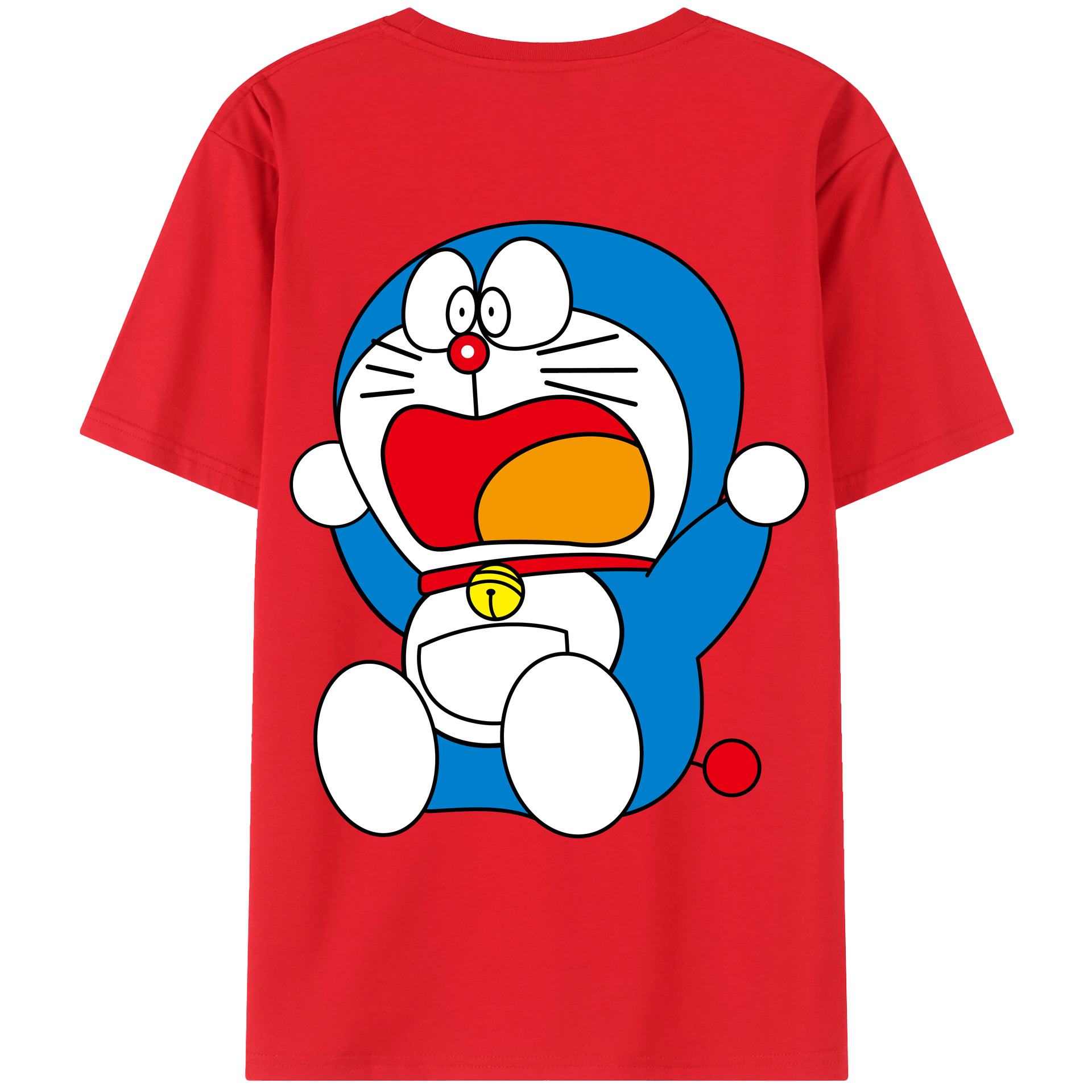 （画像用） ドラえもん Doraemon 綿100％ メンズ半袖Tシャツ（バックプリント） 通気性