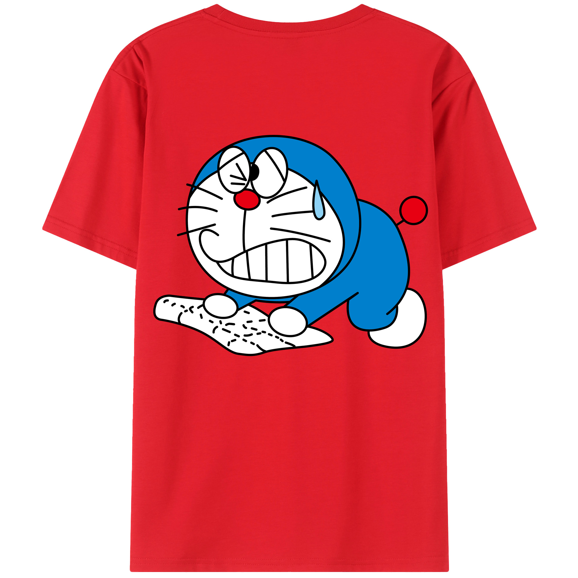 （画像用） ドラえもん Doraemon 綿100％ メンズ半袖Tシャツ（バックプリント） 通気性