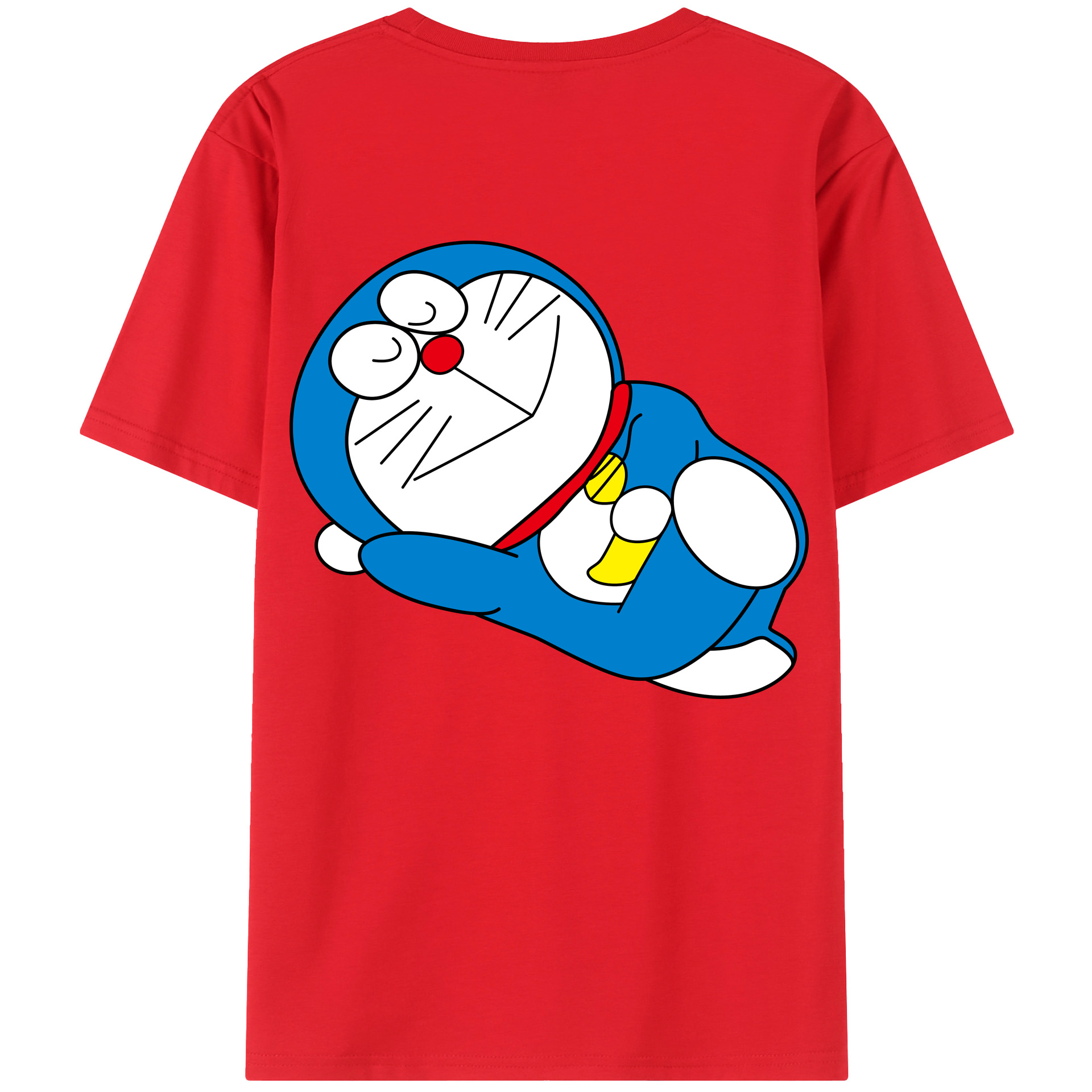 （画像用） ドラえもん Doraemon 綿100％ メンズ半袖Tシャツ（バックプリント） 通気性