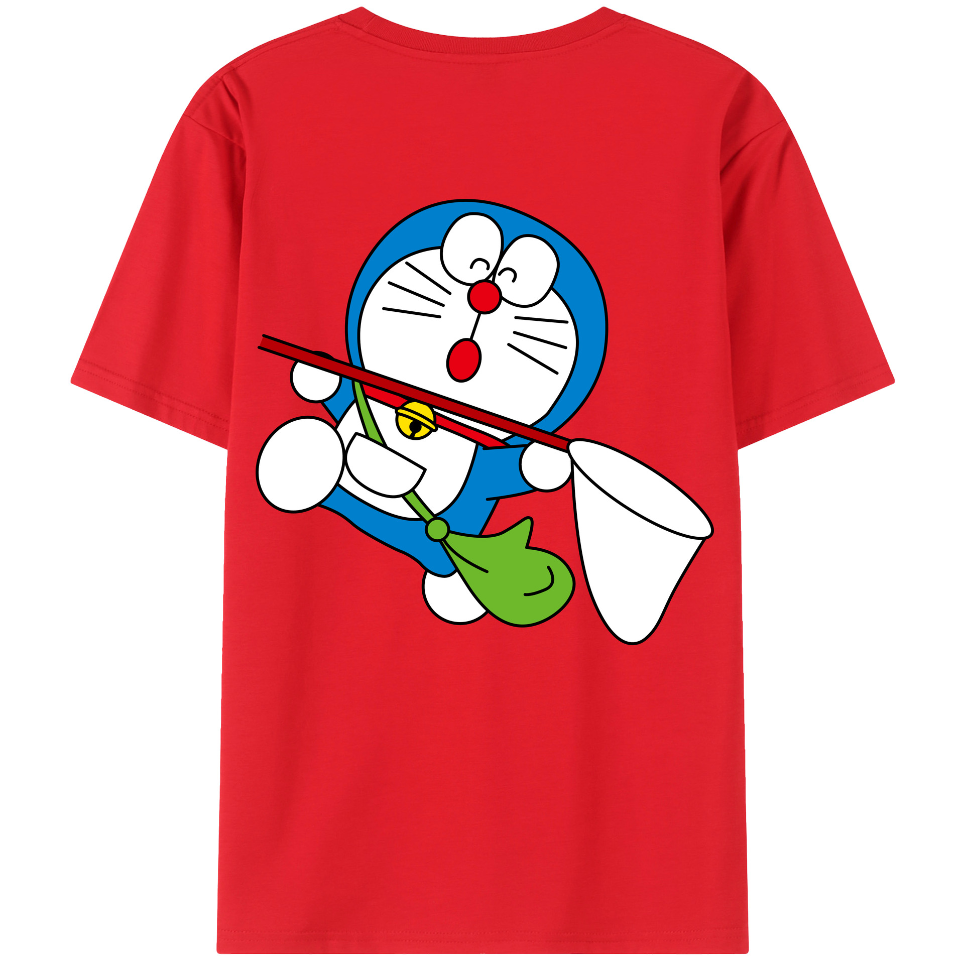 （画像用） ドラえもん Doraemon 綿100％ メンズ半袖Tシャツ（バックプリント） 通気性