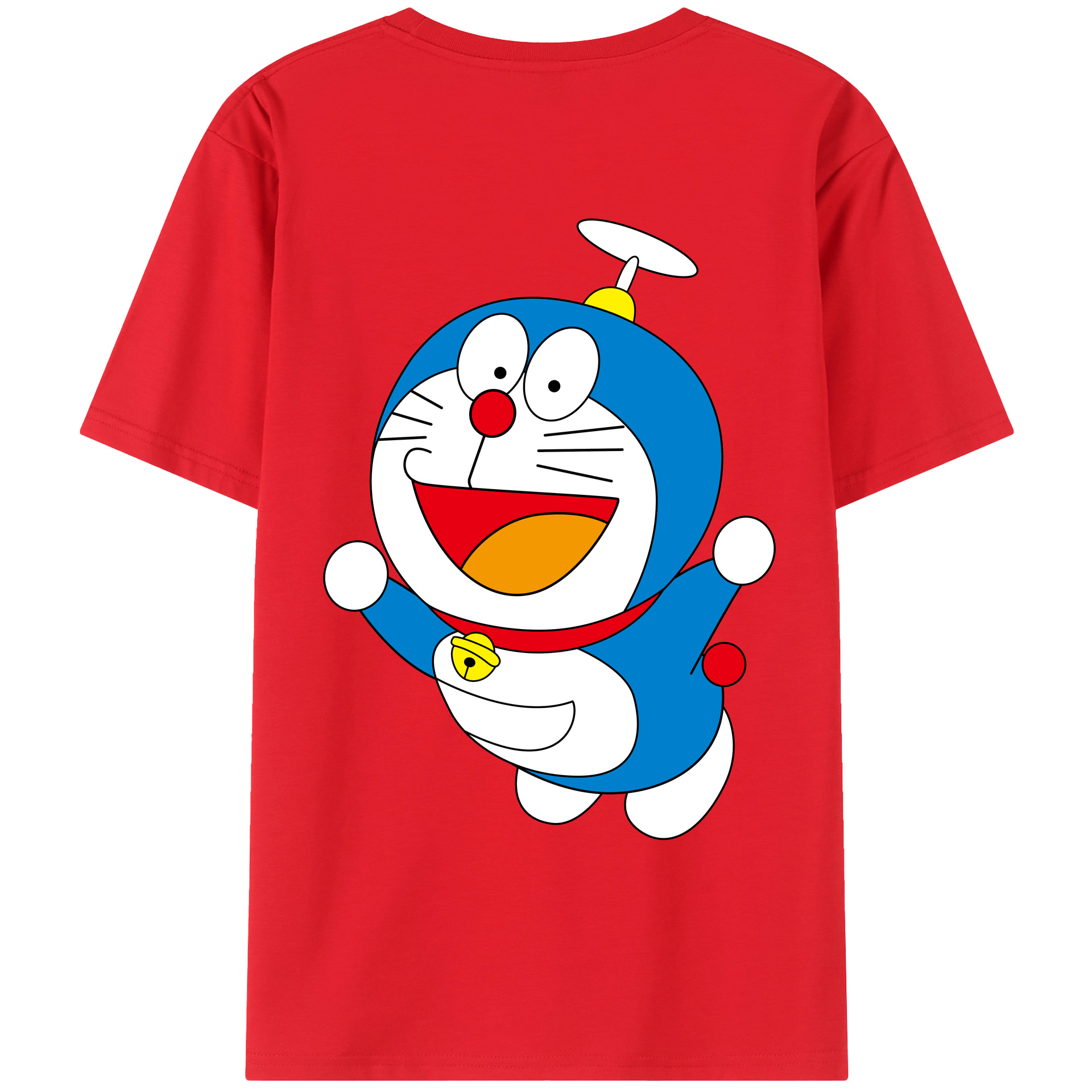 （画像用） ドラえもん Doraemon 綿100％ メンズ半袖Tシャツ（バックプリント） 通気性