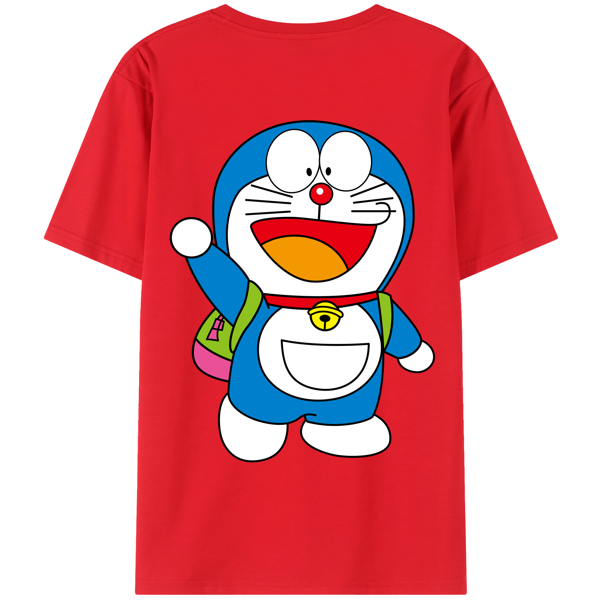 （画像用） ドラえもん Doraemon 綿100％ メンズ半袖Tシャツ（バックプリント） 通気性