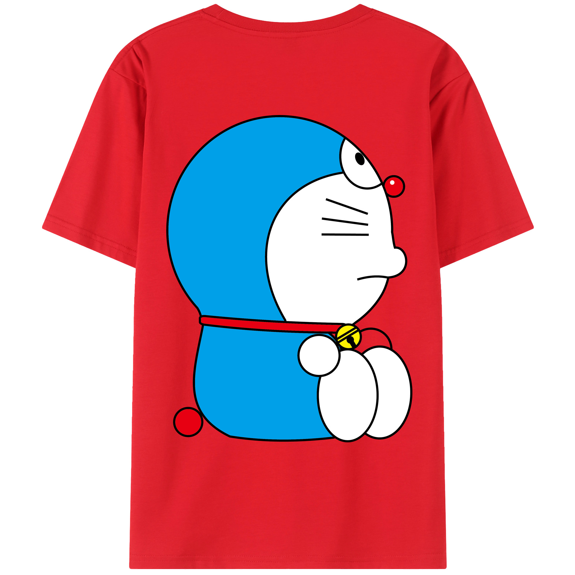 （画像用） ドラえもん Doraemon 綿100％ メンズ半袖Tシャツ（バックプリント） 通気性