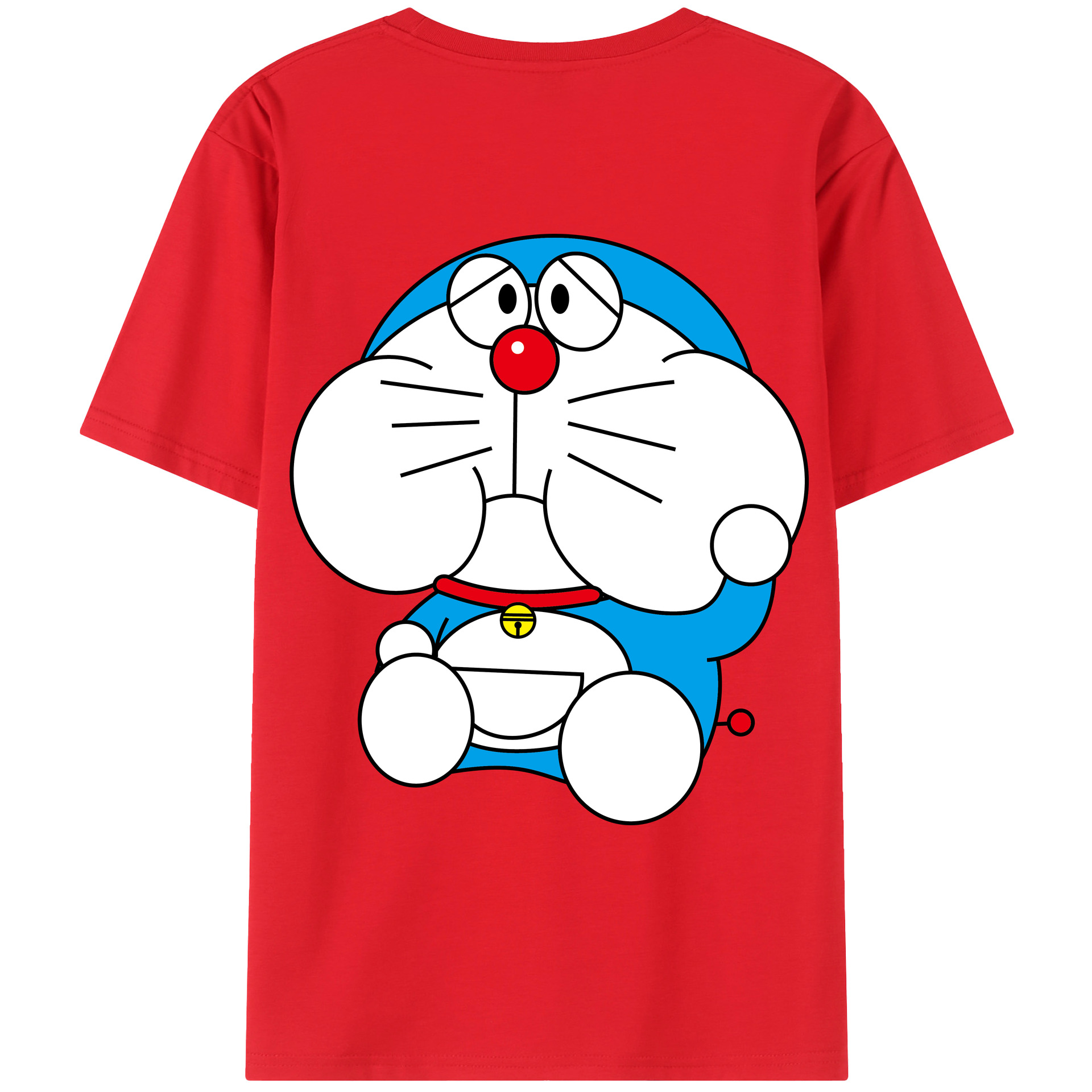 （画像用） ドラえもん Doraemon 綿100％ メンズ半袖Tシャツ（バックプリント） 通気性