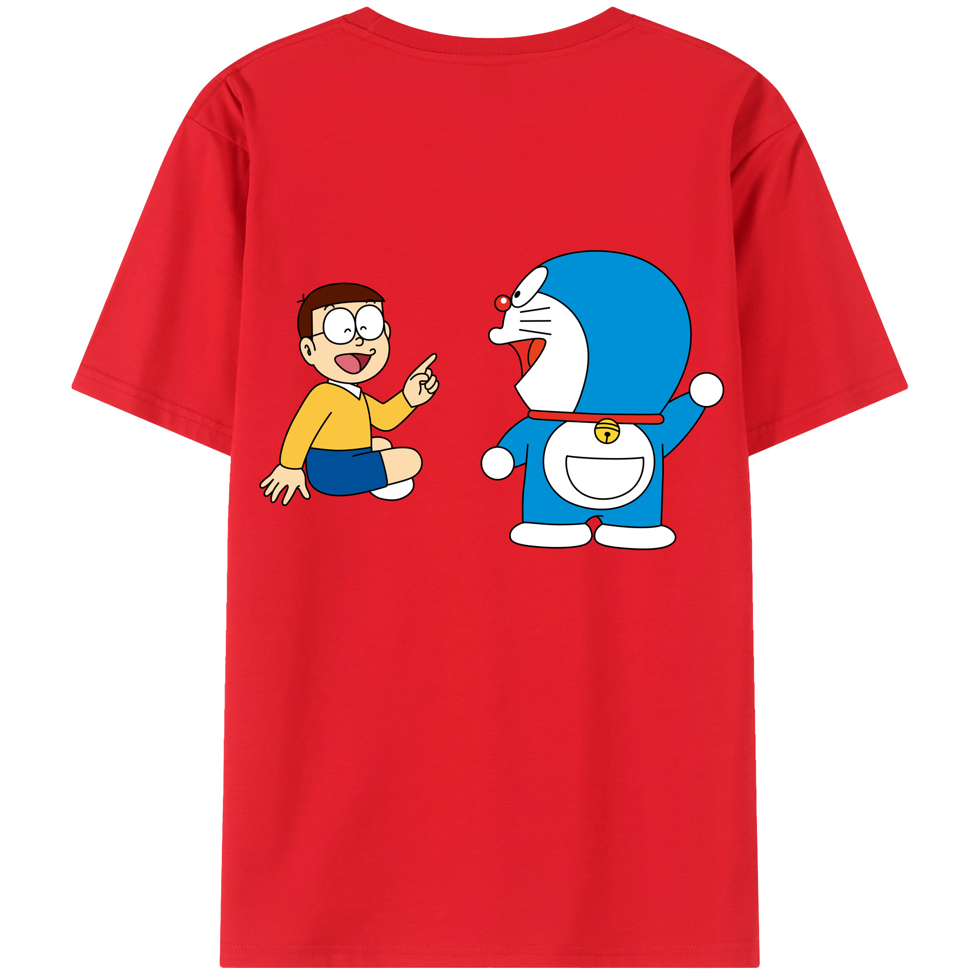 （画像用） ドラえもん Doraemon 綿100％ メンズ半袖Tシャツ（バックプリント） 通気性