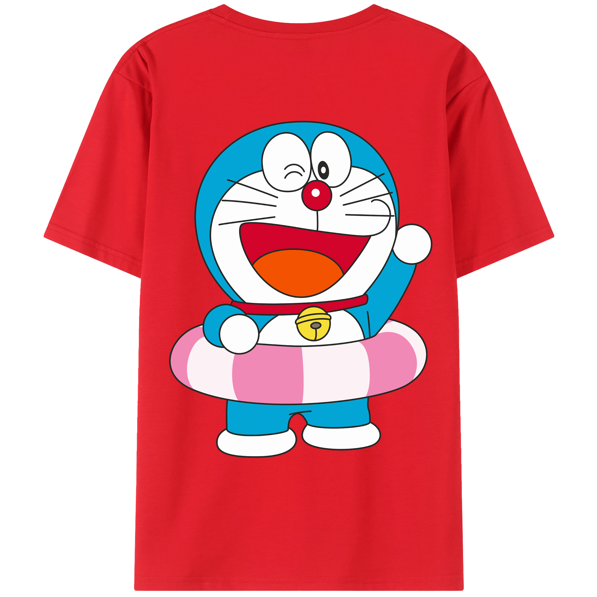 （画像用） ドラえもん Doraemon 綿100％ メンズ半袖Tシャツ（バックプリント） 通気性
