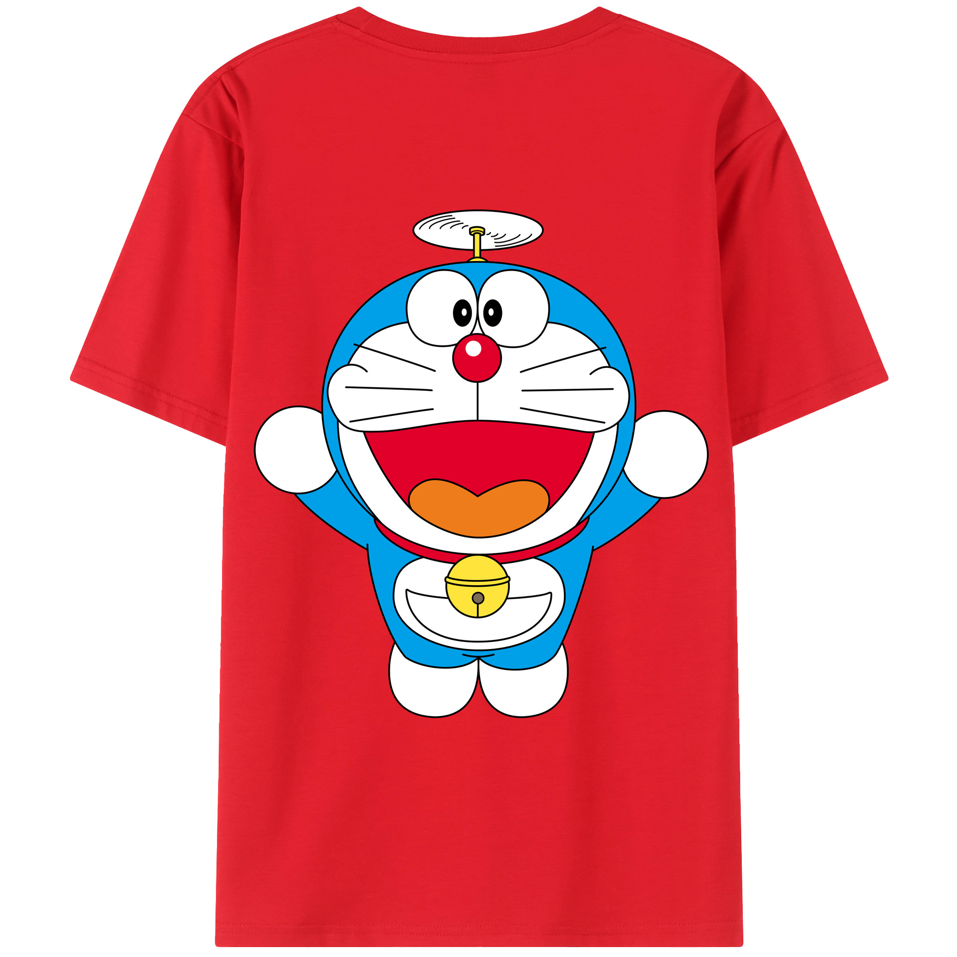 （画像用） ドラえもん Doraemon 綿100％ メンズ半袖Tシャツ（バックプリント） 通気性