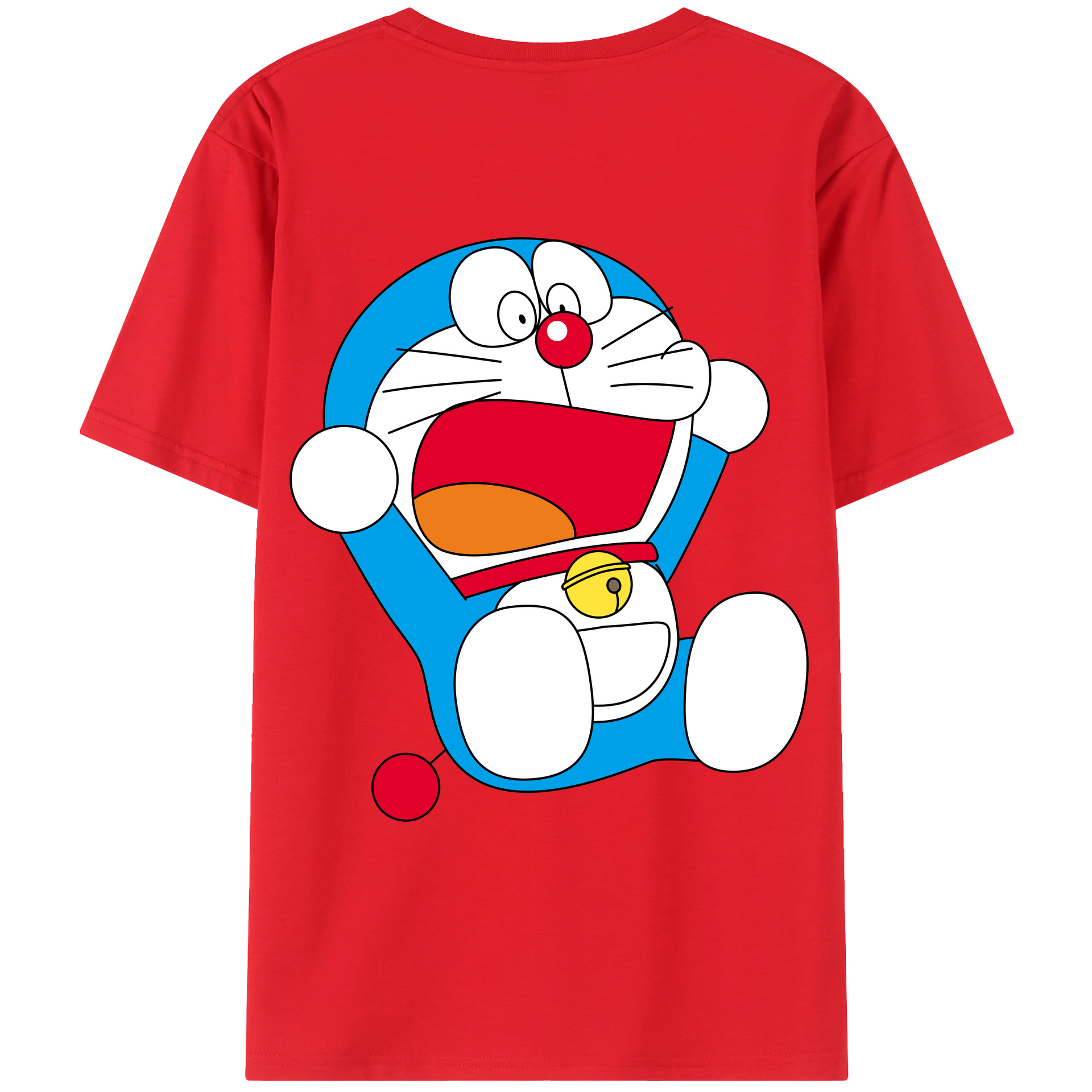 （画像用） ドラえもん Doraemon 綿100％ メンズ半袖Tシャツ（バックプリント） 通気性