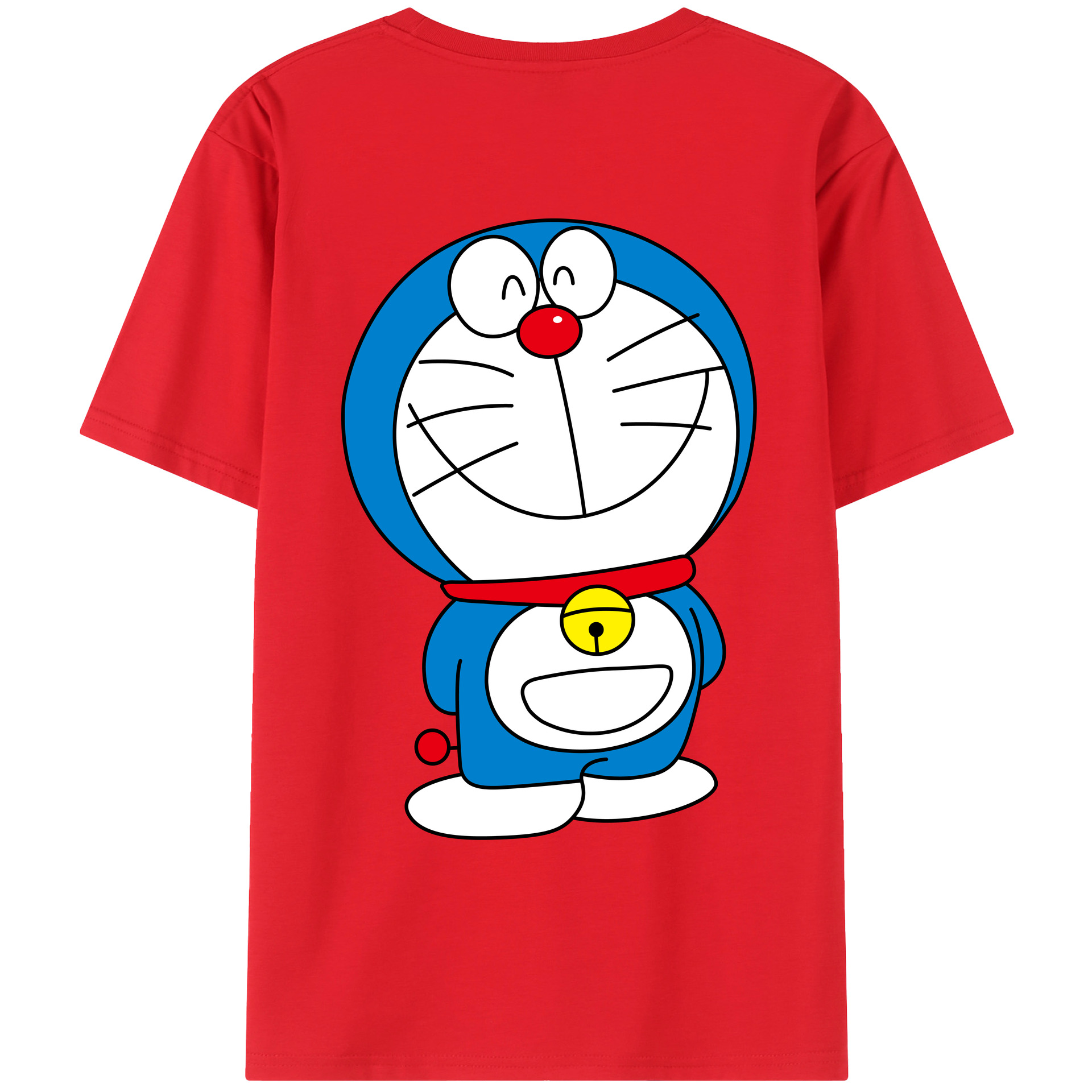 （画像用） ドラえもん Doraemon 綿100％ メンズ半袖Tシャツ（バックプリント） 通気性