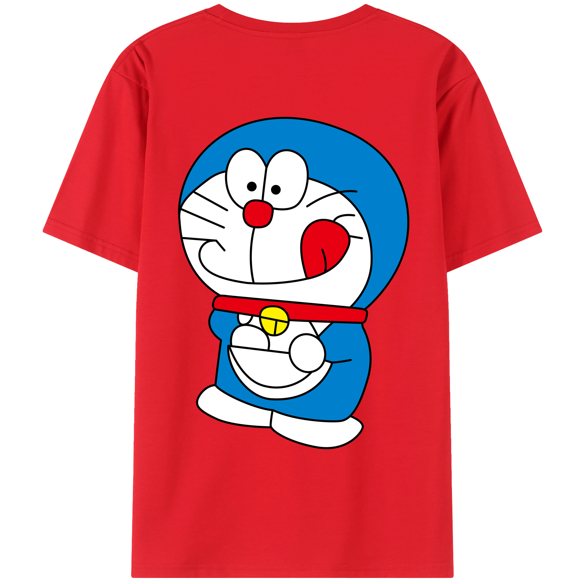 （画像用） ドラえもん Doraemon 綿100％ メンズ半袖Tシャツ（バックプリント） 通気性