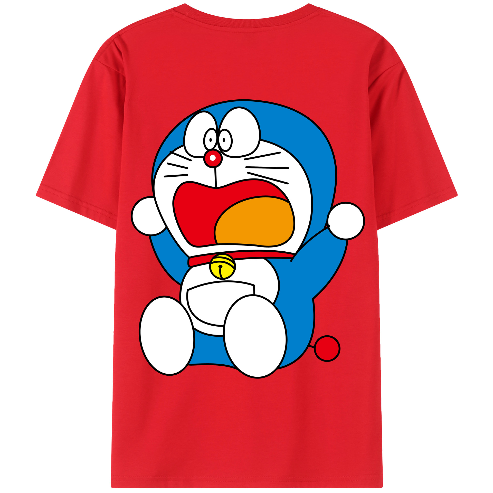（画像用） ドラえもん Doraemon 綿100％ メンズ半袖Tシャツ（バックプリント） 通気性
