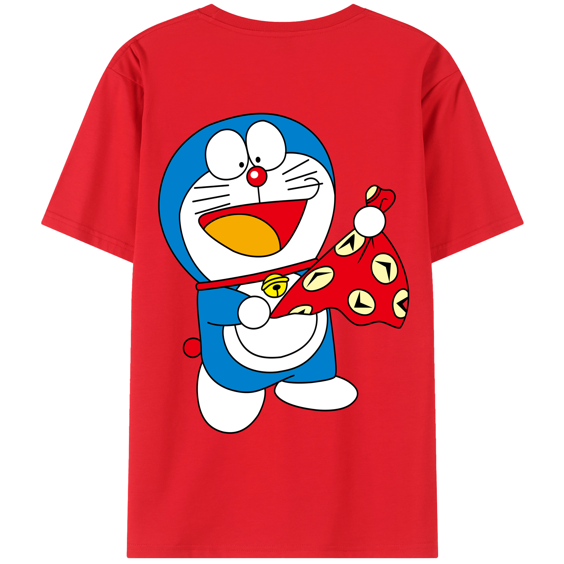 （画像用） ドラえもん Doraemon 綿100％ メンズ半袖Tシャツ（バックプリント） 通気性