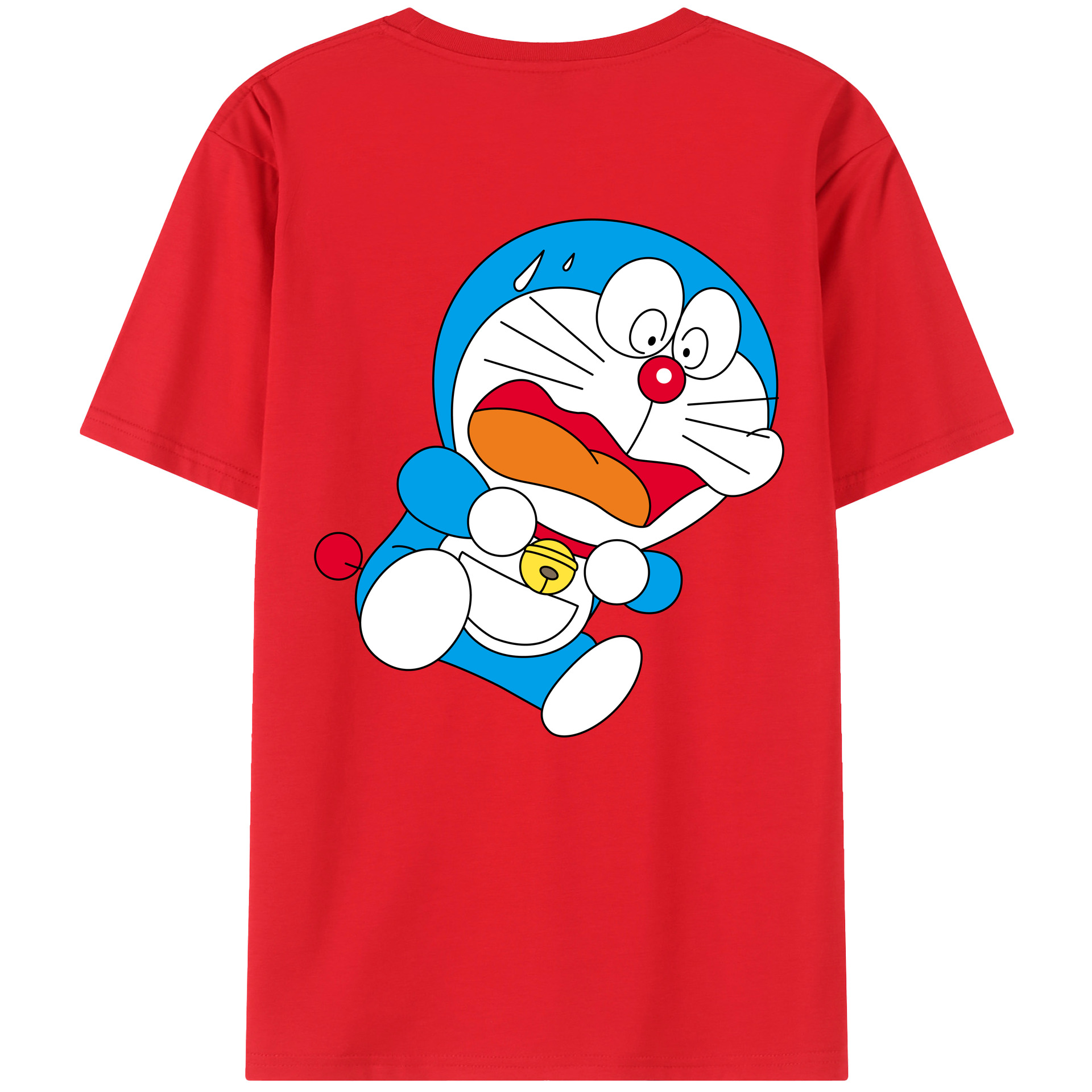 （画像用） ドラえもん Doraemon 綿100％ メンズ半袖Tシャツ（バックプリント） 通気性