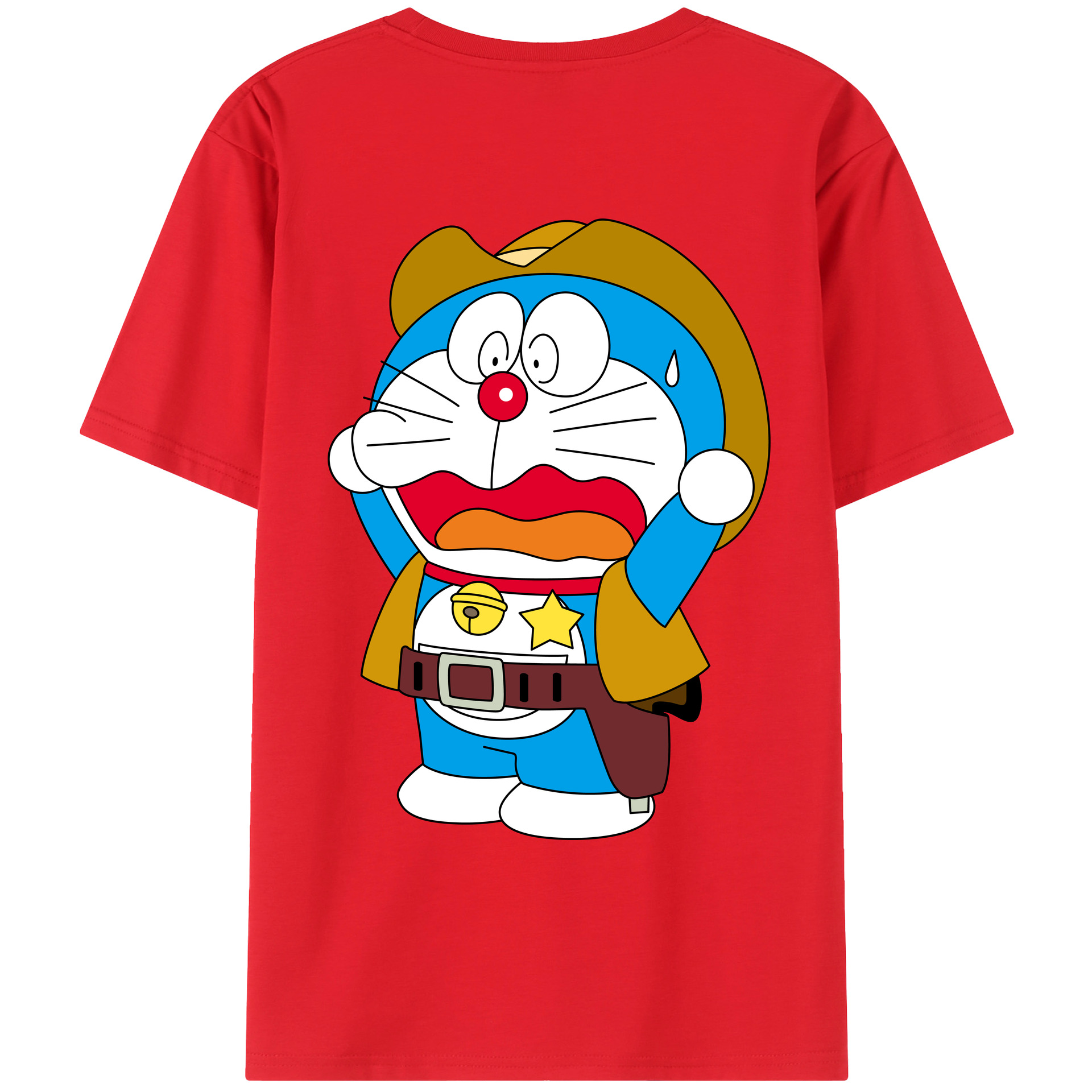 （画像用） ドラえもん Doraemon 綿100％ メンズ半袖Tシャツ（バックプリント） 通気性