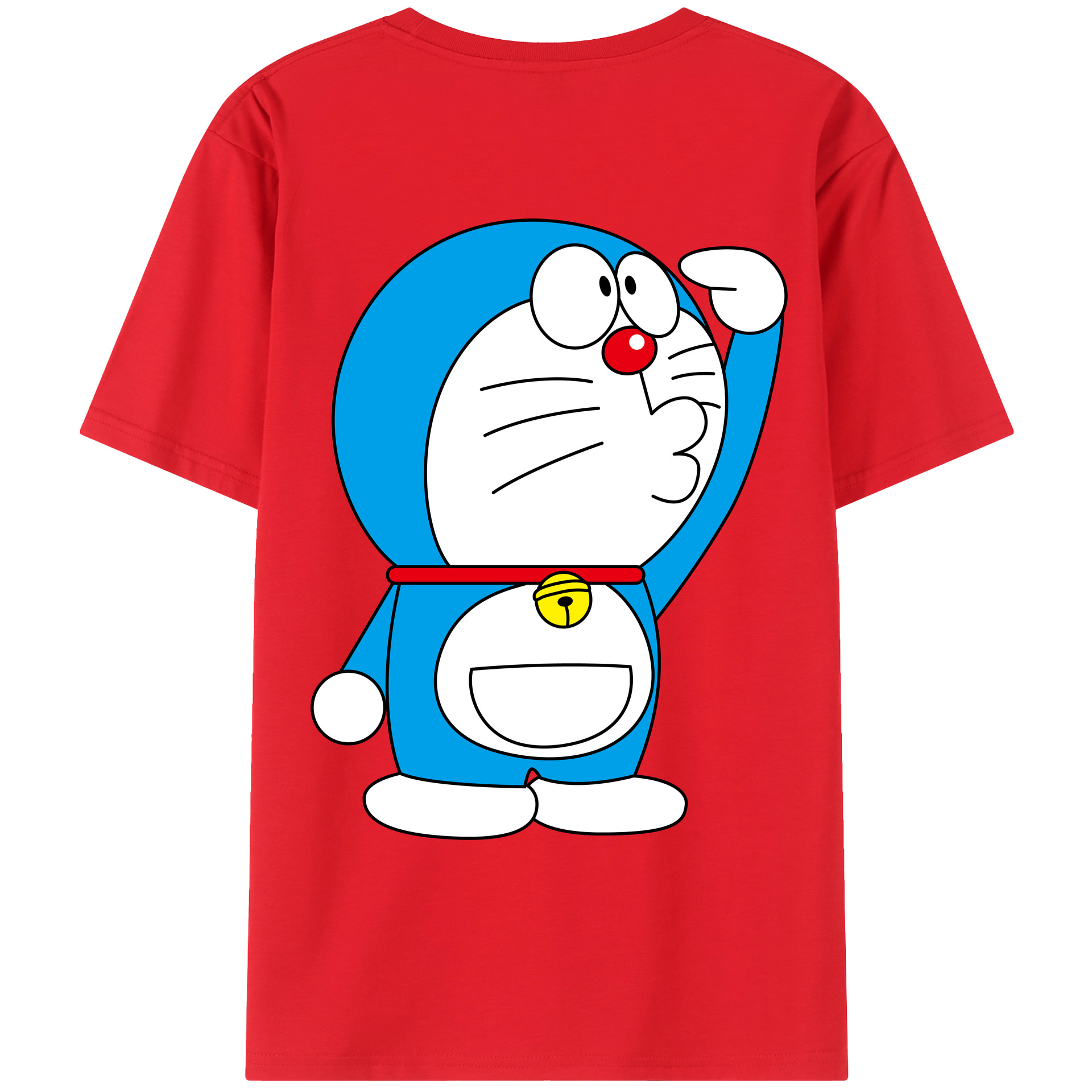 （画像用） ドラえもん Doraemon 綿100％ メンズ半袖Tシャツ（バックプリント） 通気性
