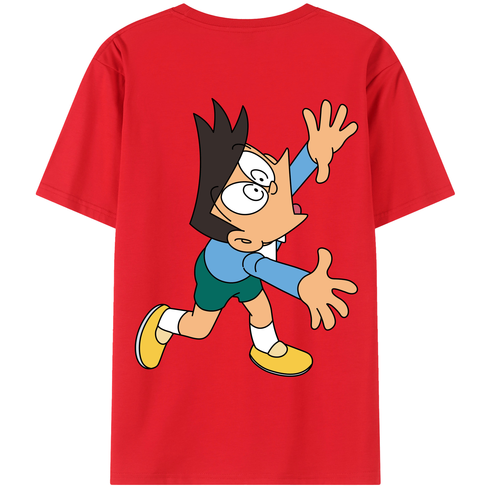 （画像用） ドラえもん 骨川 スネ夫 Doraemon Honekawa Suneo 綿100％ メンズ半袖Tシャツ（バックプリント） 通気性