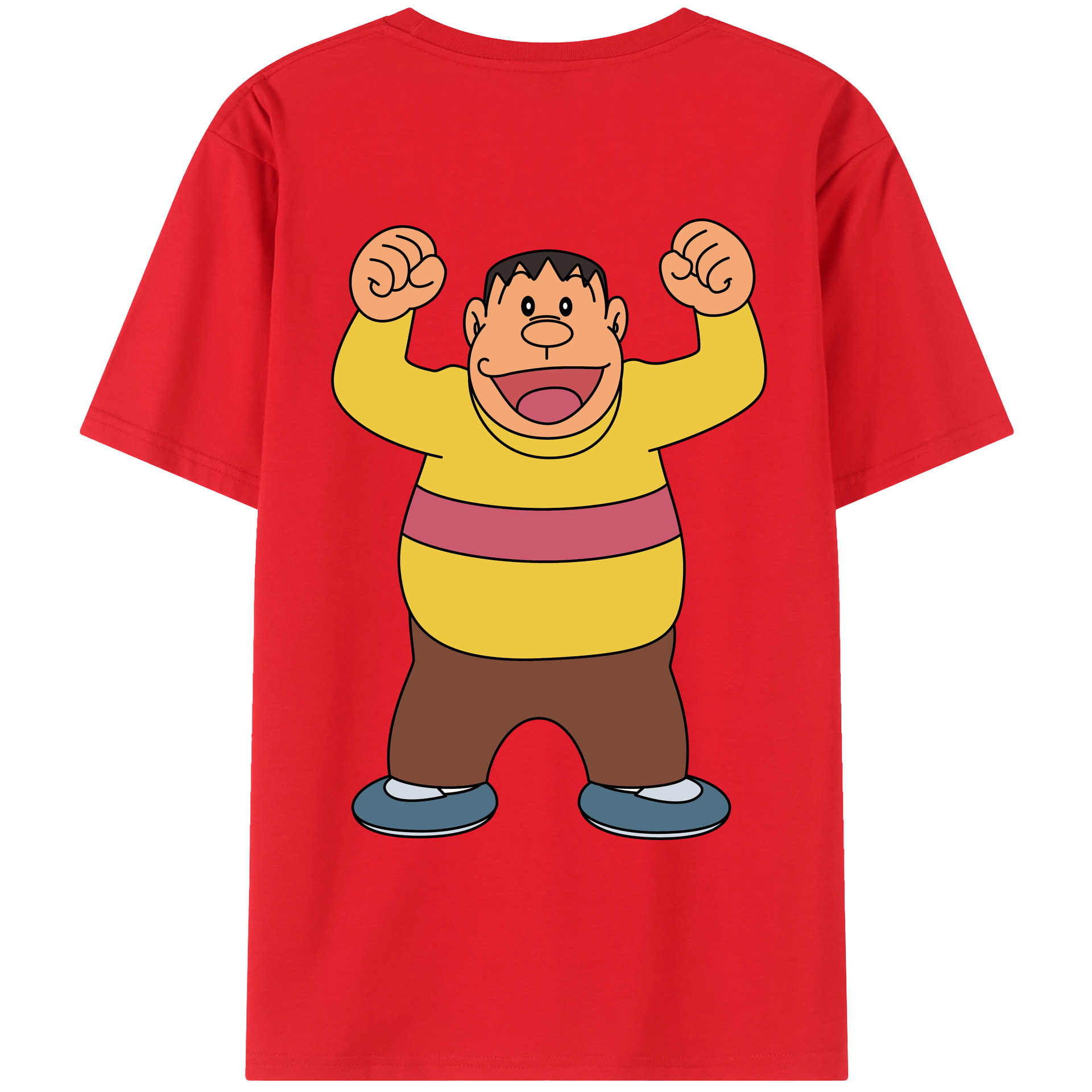 （画像用） ドラえもん 剛田武 Doraemon Gouta Takeshi 綿100％ メンズ半袖Tシャツ（バックプリント） 通気性