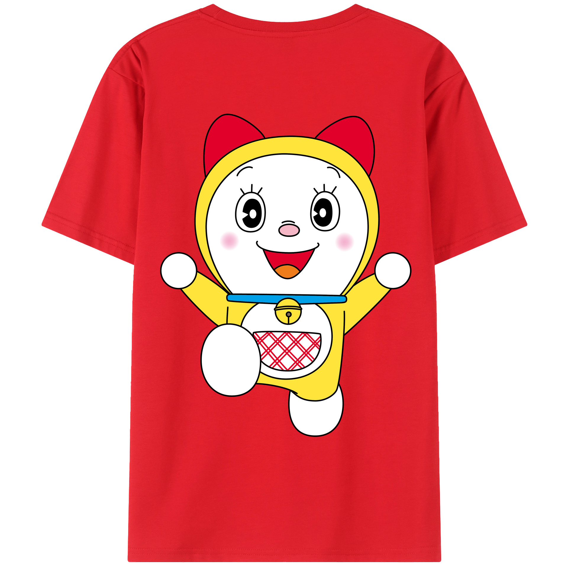 （画像用） ドラえもん ドラミ Doraemon Dorami 綿100％ メンズ半袖Tシャツ（バックプリント） 通気性