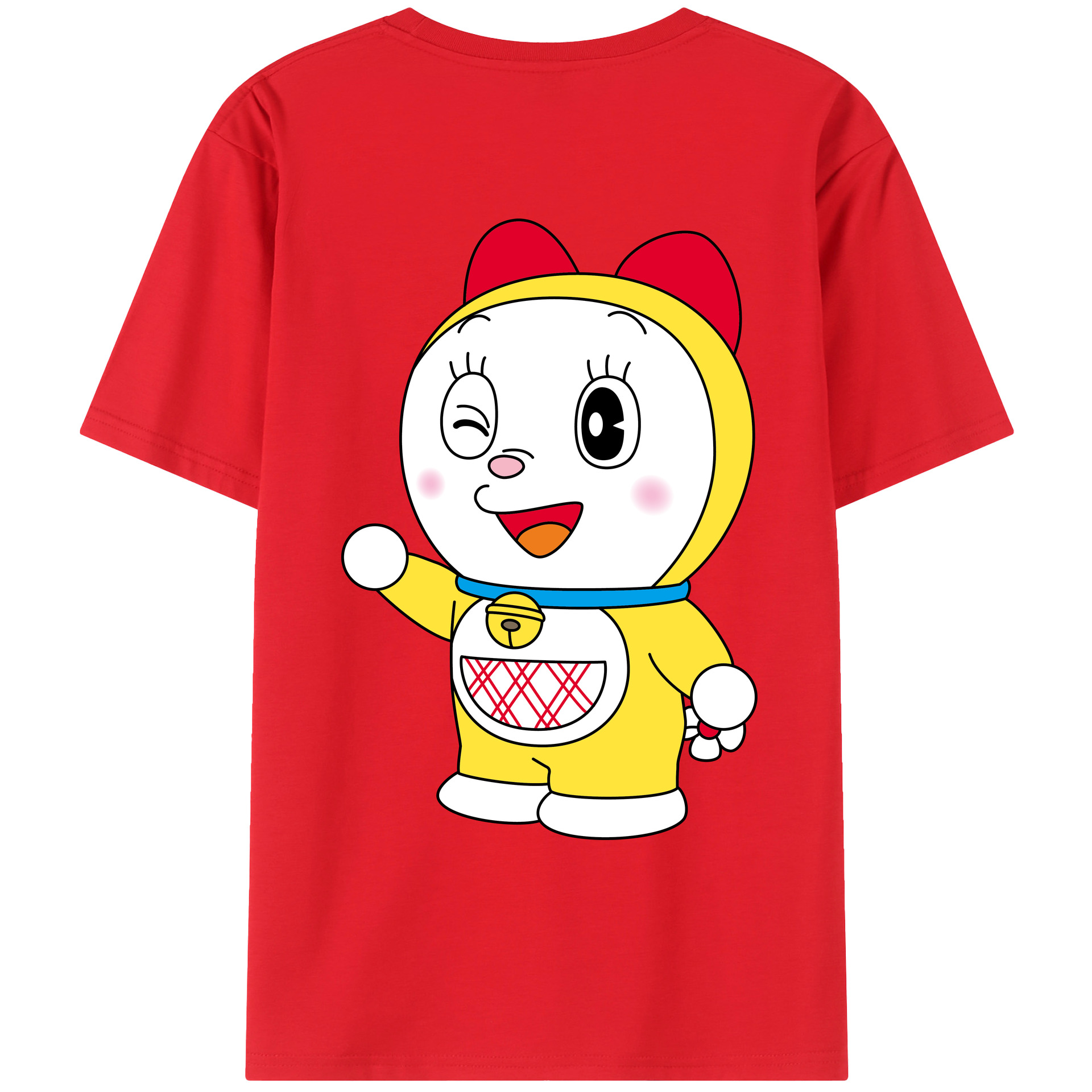 （画像用） ドラえもん ドラミ Doraemon Dorami 綿100％ メンズ半袖Tシャツ（バックプリント） 通気性