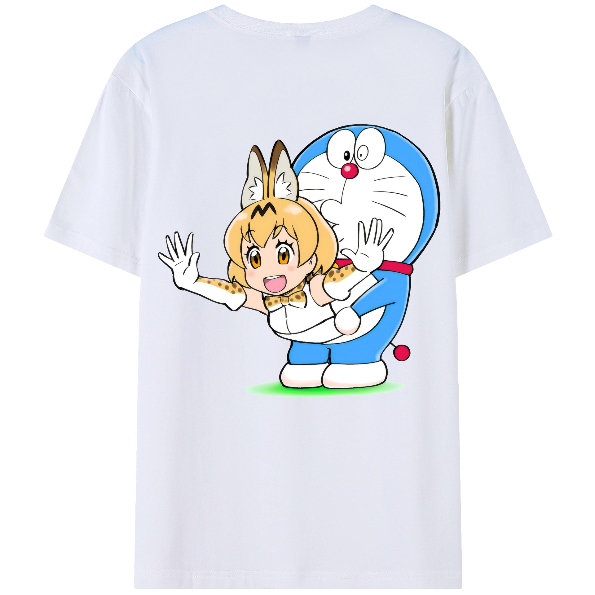 （画像用） ドラえもん Doraemon 綿100％ メンズ半袖Tシャツ（バックプリント） 通気性