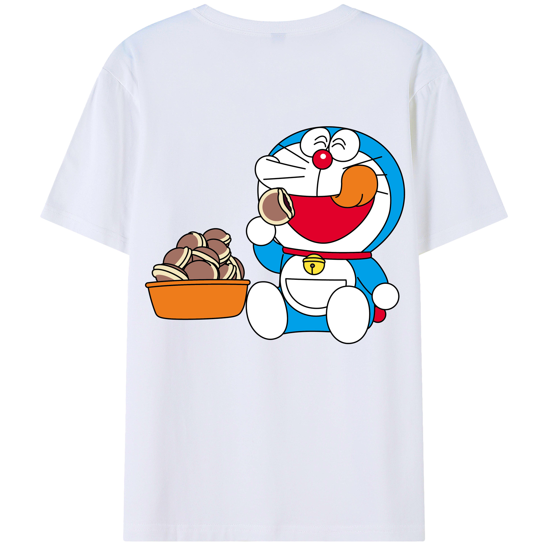 （画像用） ドラえもん Doraemon 綿100％ メンズ半袖Tシャツ（バックプリント） 通気性