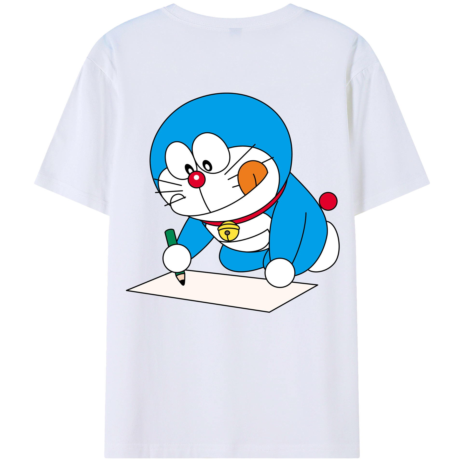 （画像用） ドラえもん Doraemon 綿100％ メンズ半袖Tシャツ（バックプリント） 通気性