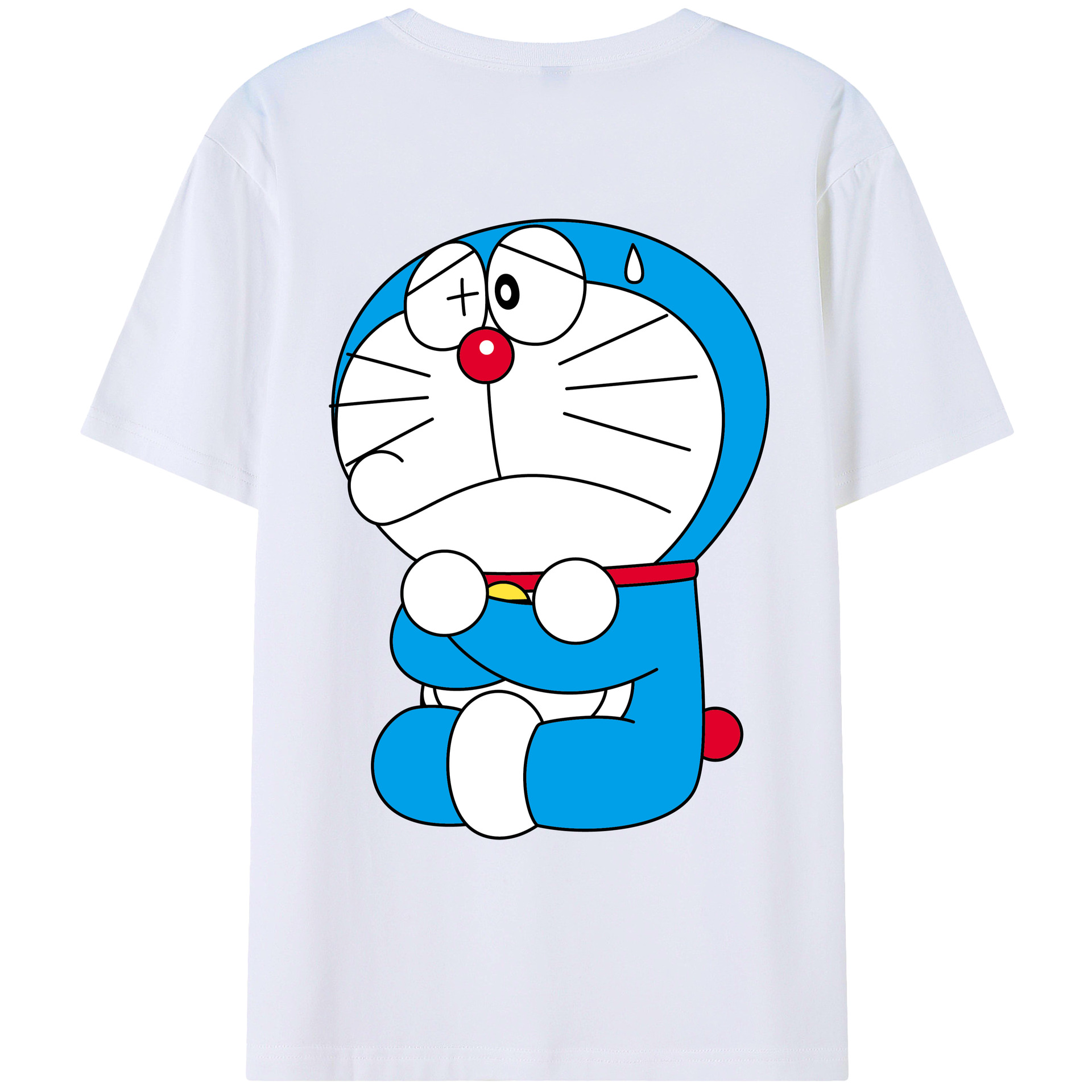 （画像用） ドラえもん Doraemon 綿100％ メンズ半袖Tシャツ（バックプリント） 通気性