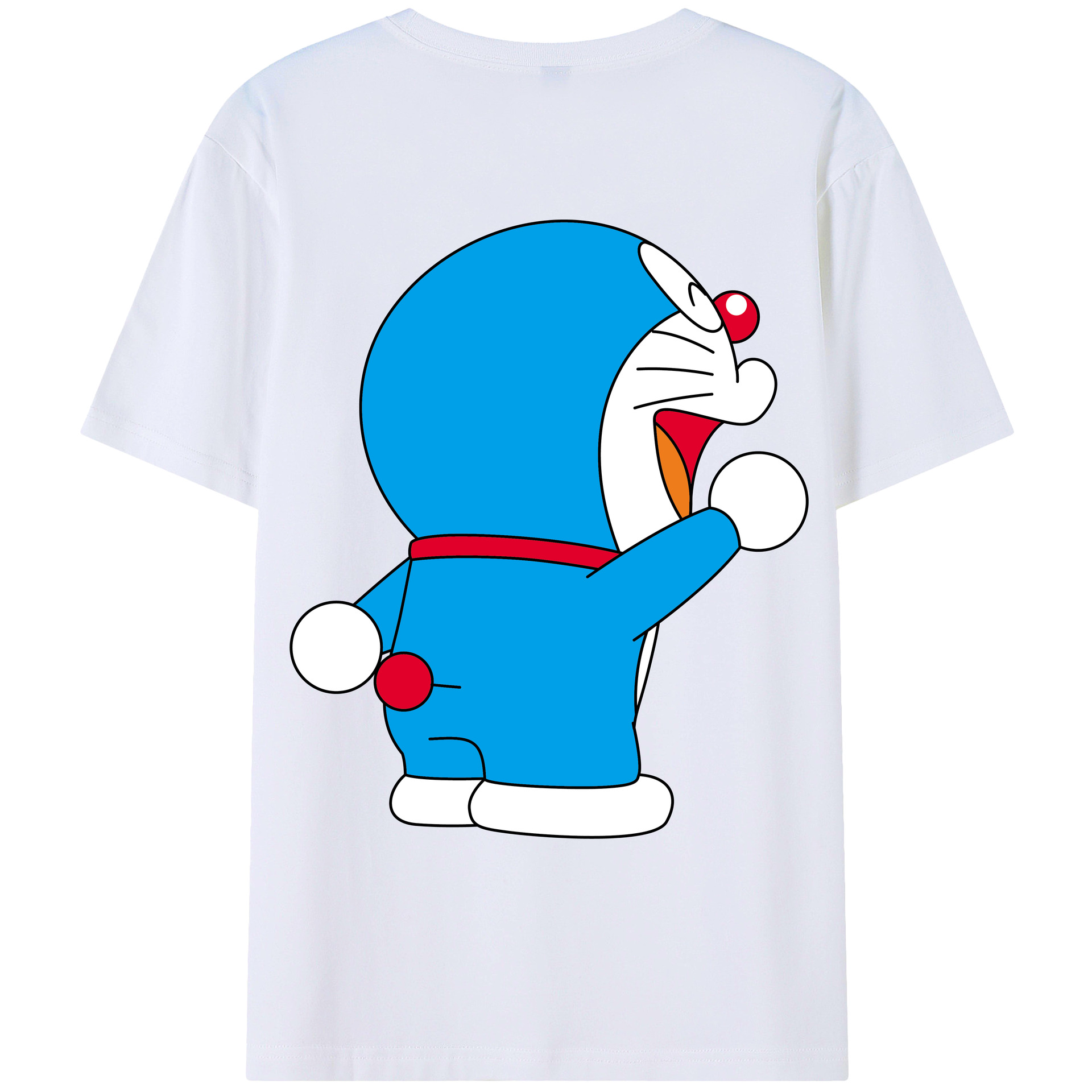（画像用） ドラえもん Doraemon 綿100％ メンズ半袖Tシャツ（バックプリント） 通気性