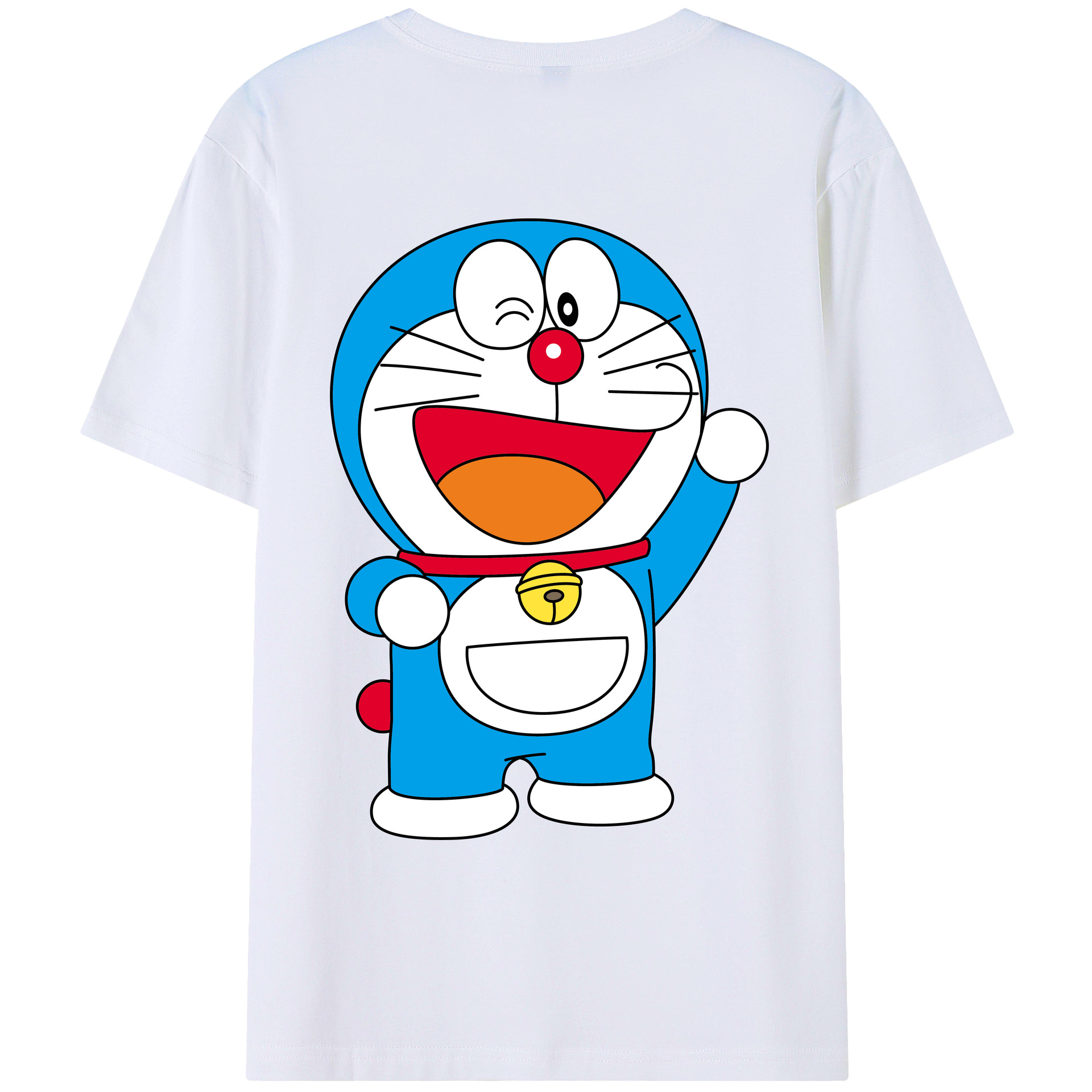 （画像用） ドラえもん Doraemon 綿100％ メンズ半袖Tシャツ（バックプリント） 通気性
