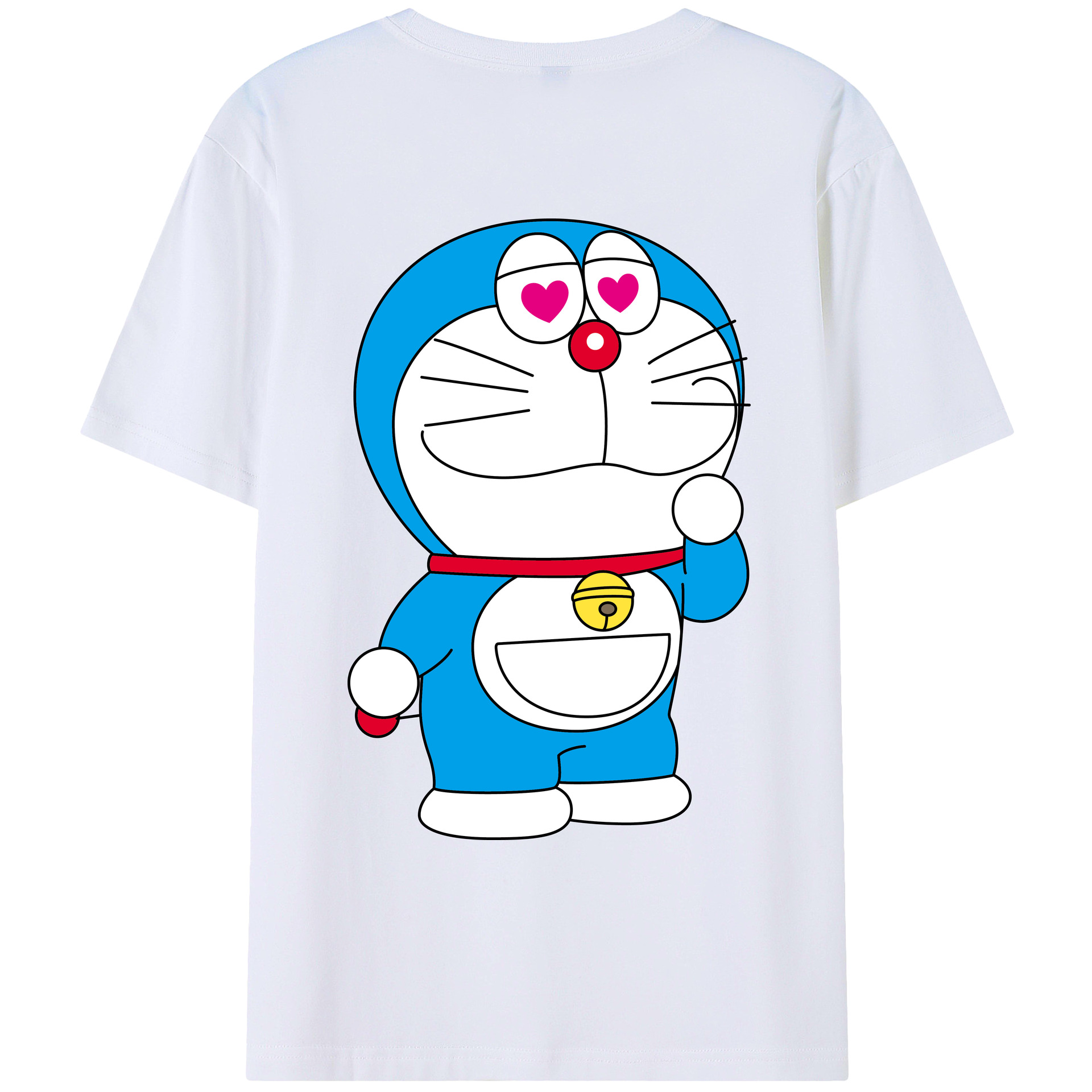 （画像用） ドラえもん Doraemon 綿100％ メンズ半袖Tシャツ（バックプリント） 通気性