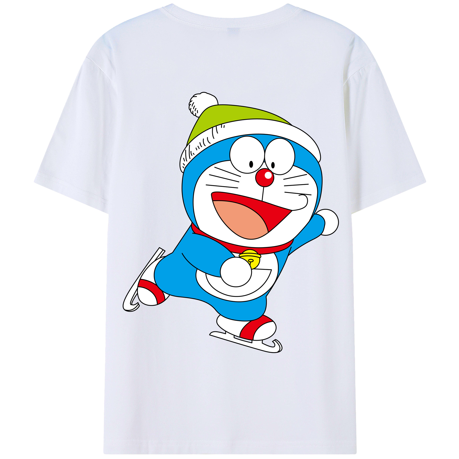 （画像用） ドラえもん Doraemon 綿100％ メンズ半袖Tシャツ（バックプリント） 通気性