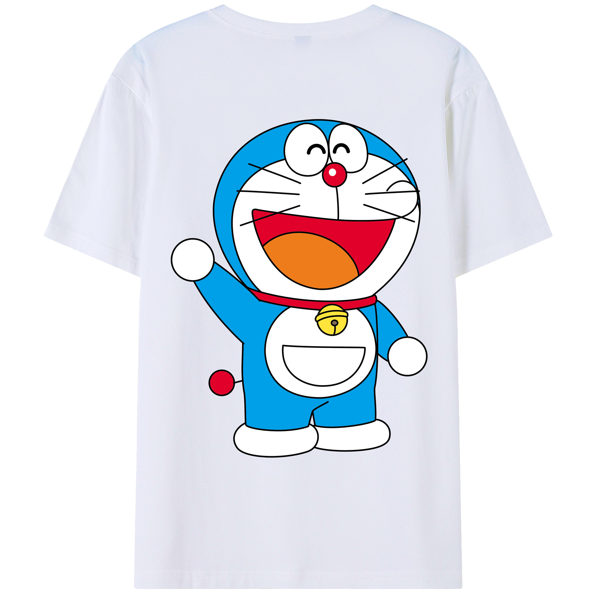 （画像用） ドラえもん Doraemon 綿100％ メンズ半袖Tシャツ（バックプリント） 通気性