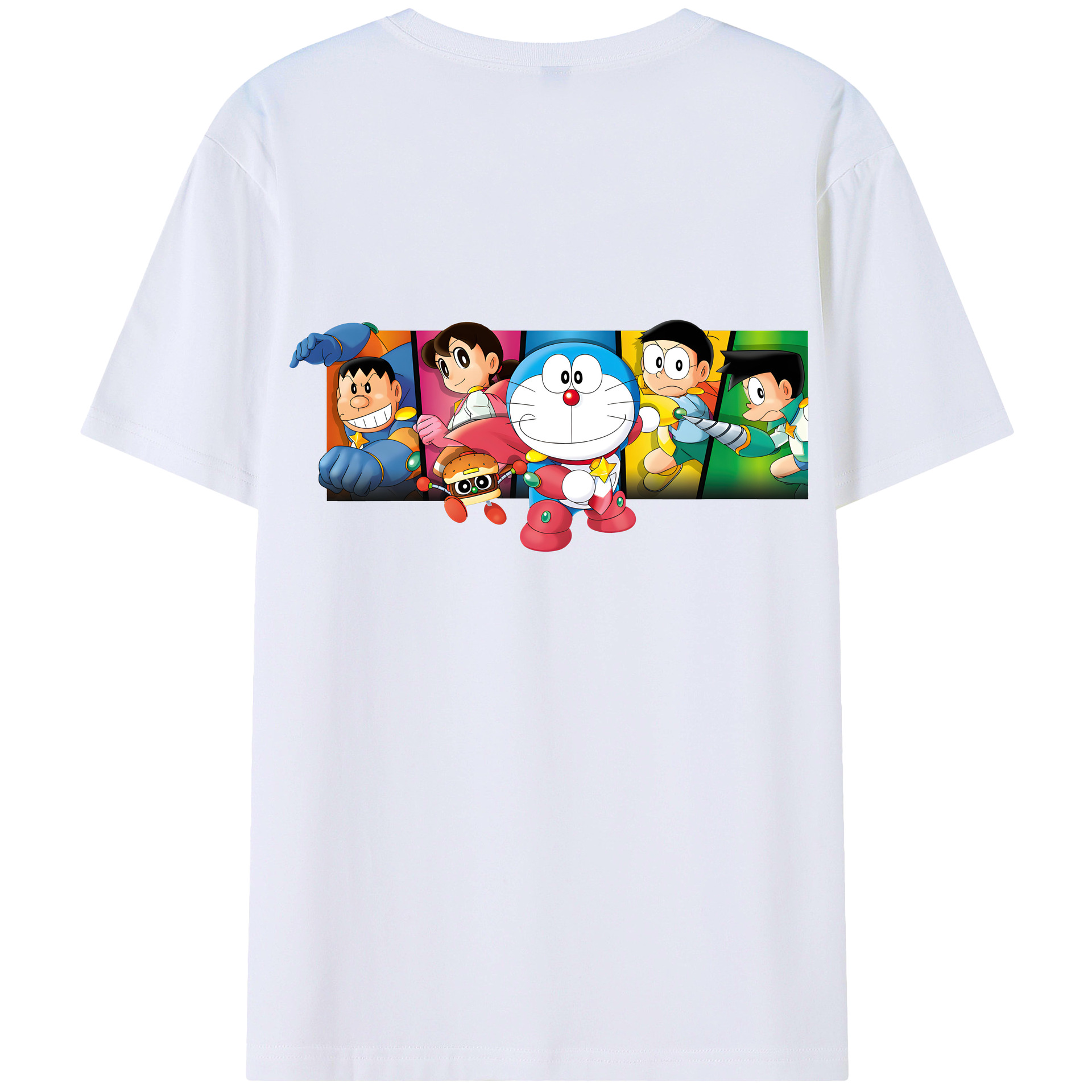 （画像用） ドラえもん Doraemon 綿100％ メンズ半袖Tシャツ（バックプリント） 通気性